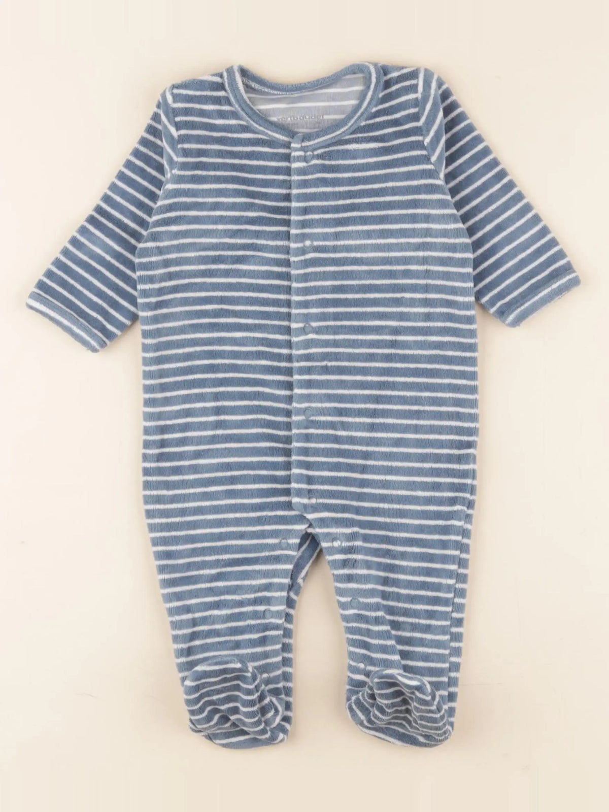 Vertbaudet - pyjama velours bleu - 3 mois