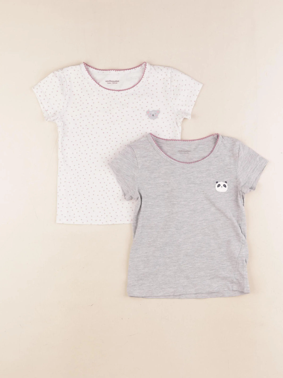 Vertbaudet - lot de 2 maillots de corps gris, blanc - 4 ans