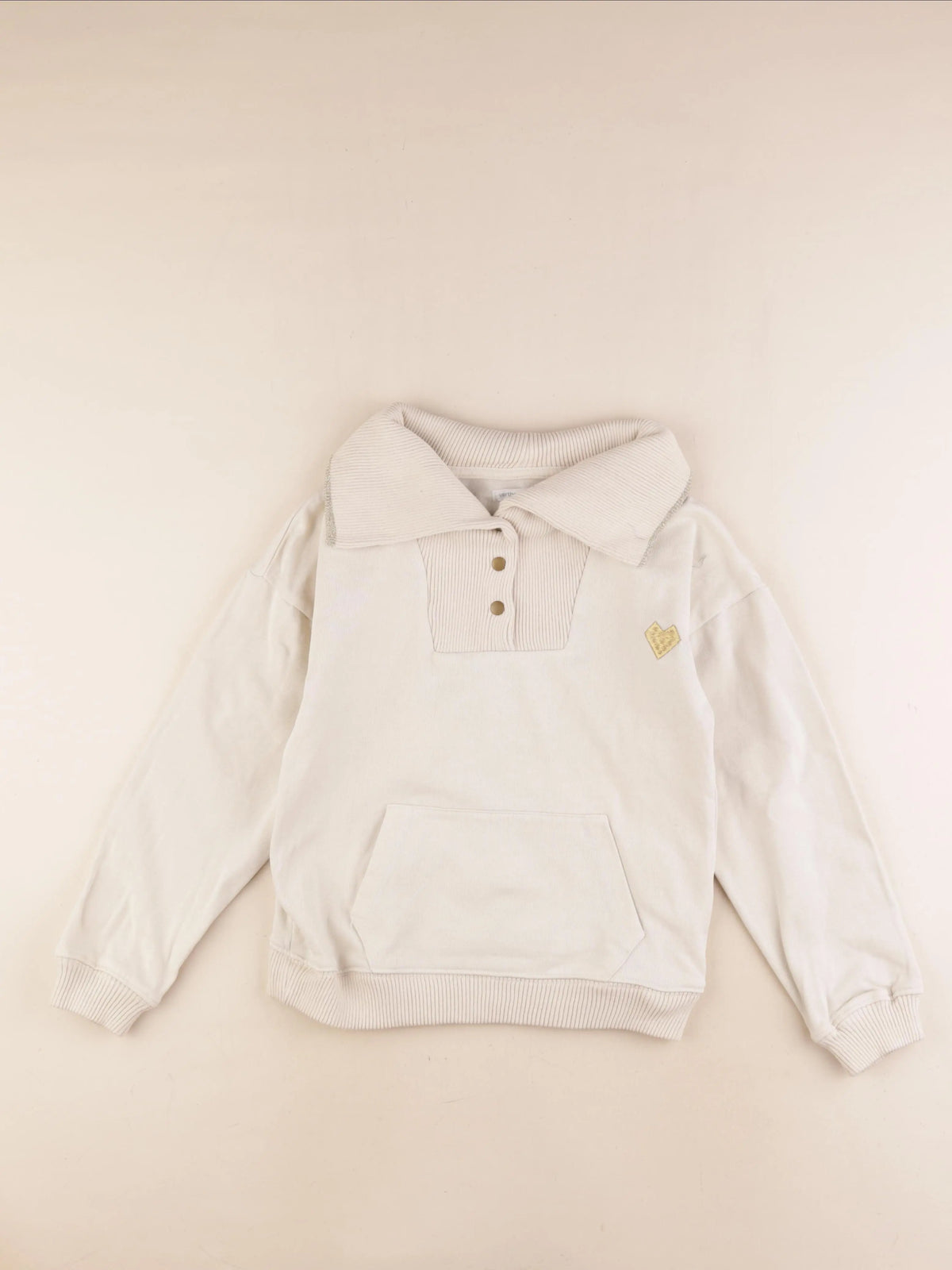 Vertbaudet - sweat beige, or - 8 ans