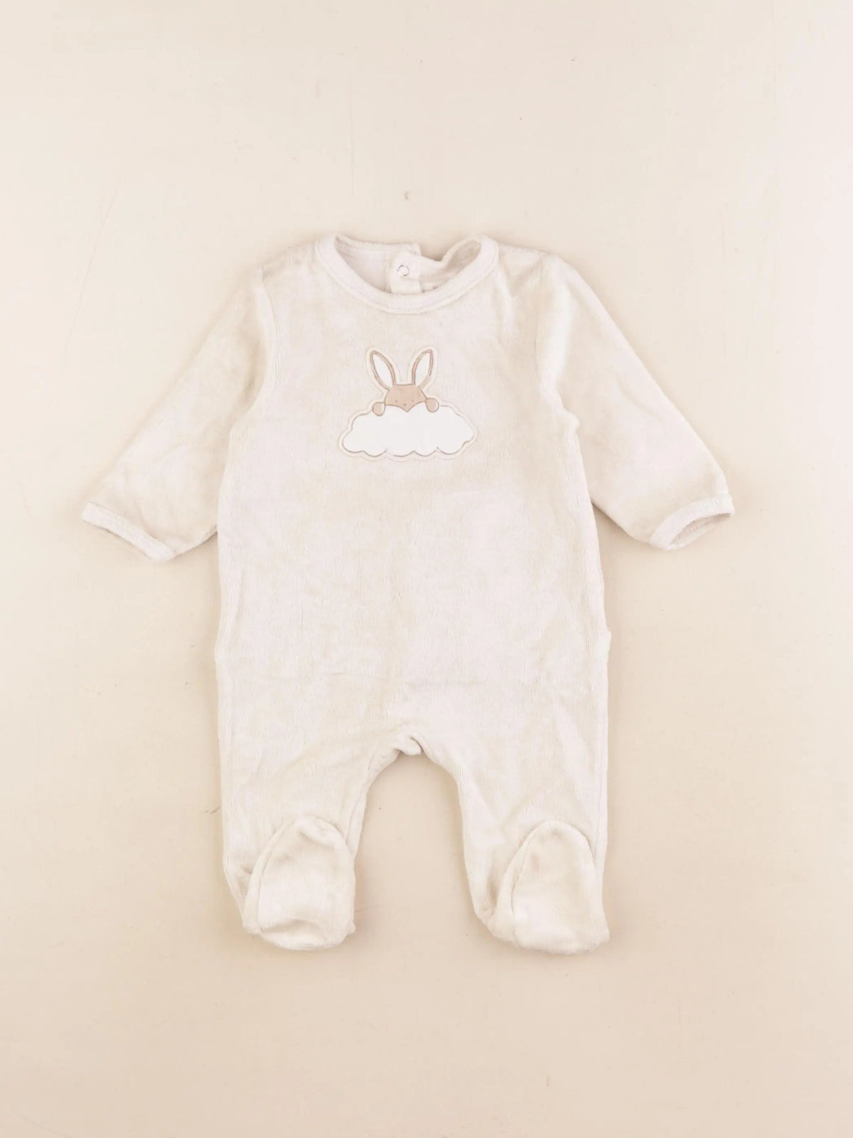 Vertbaudet - pyjama velours beige - 3 mois