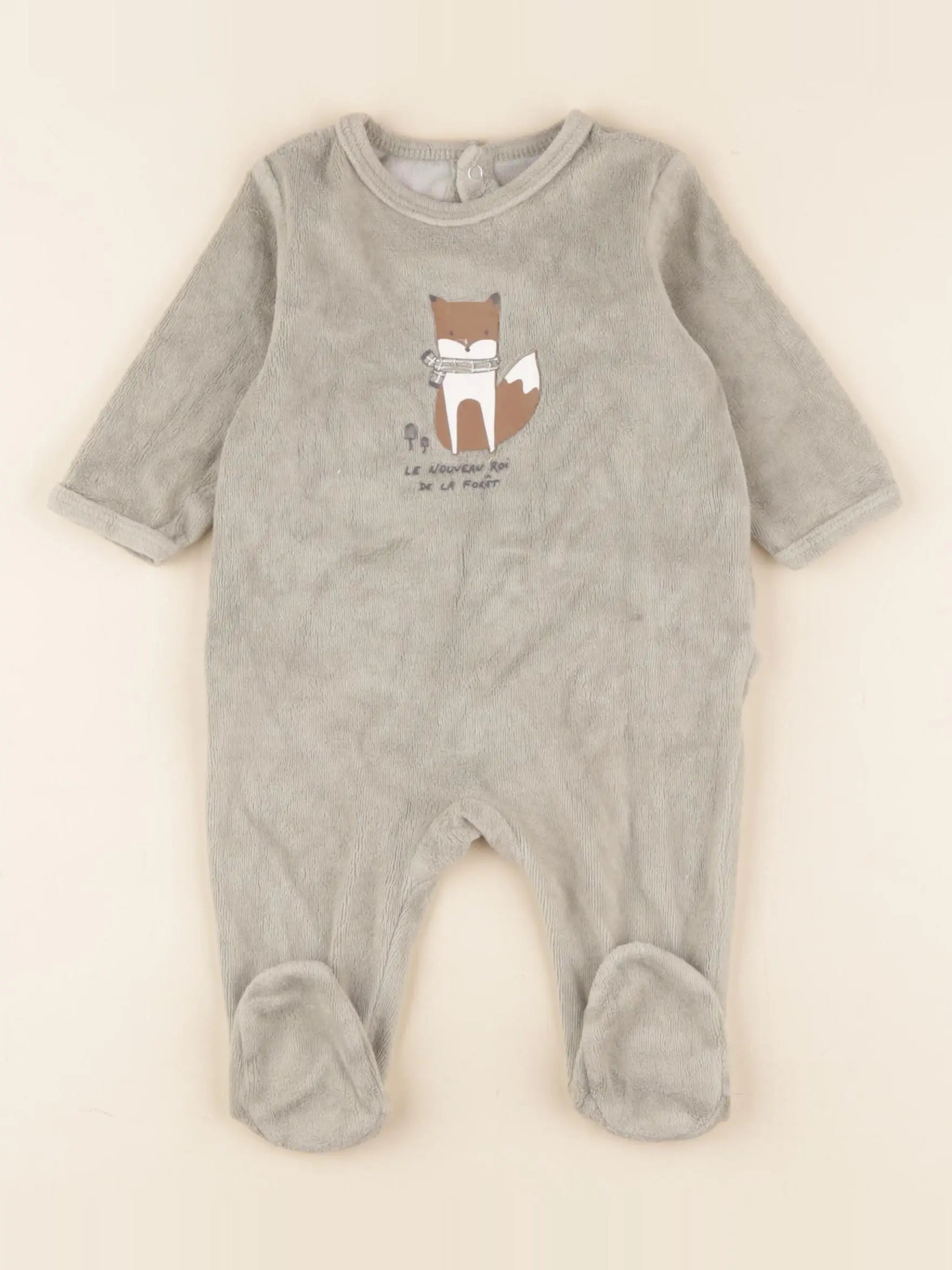 Vertbaudet - pyjama velours vert - 3 mois