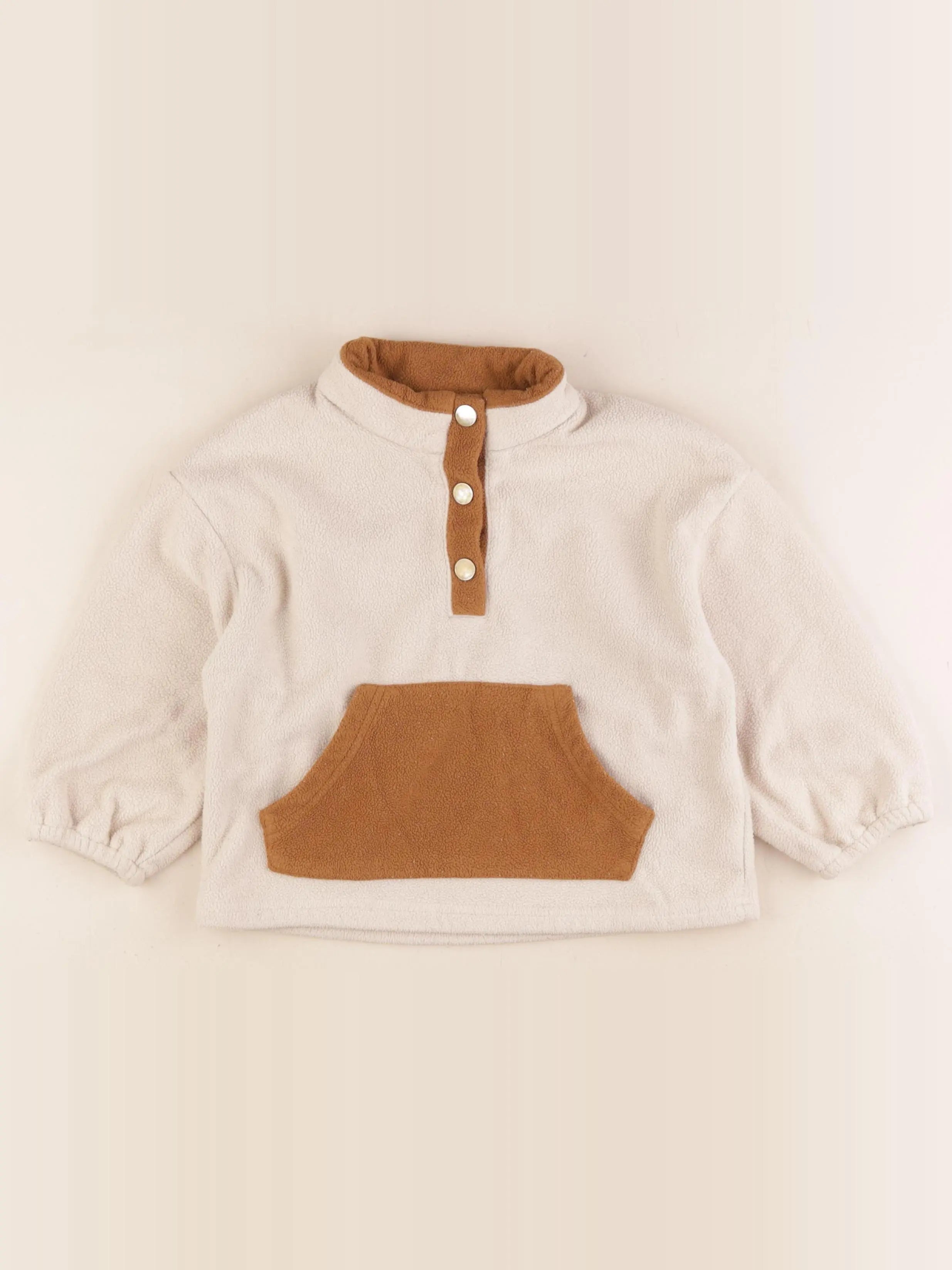 Gamin gamine - polaire beige, marron - 2 ans