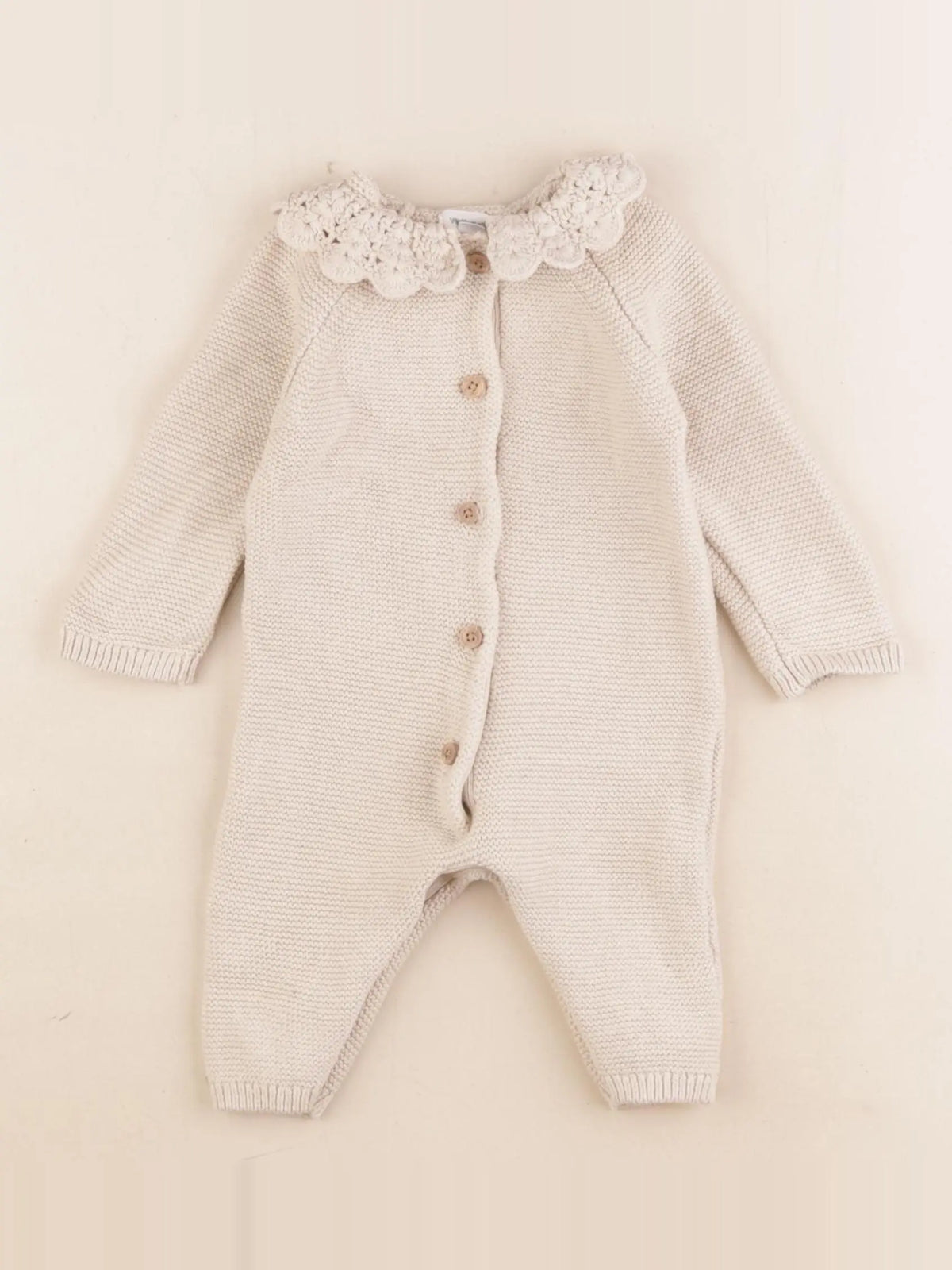 Vertbaudet - combinaison beige - 3 mois