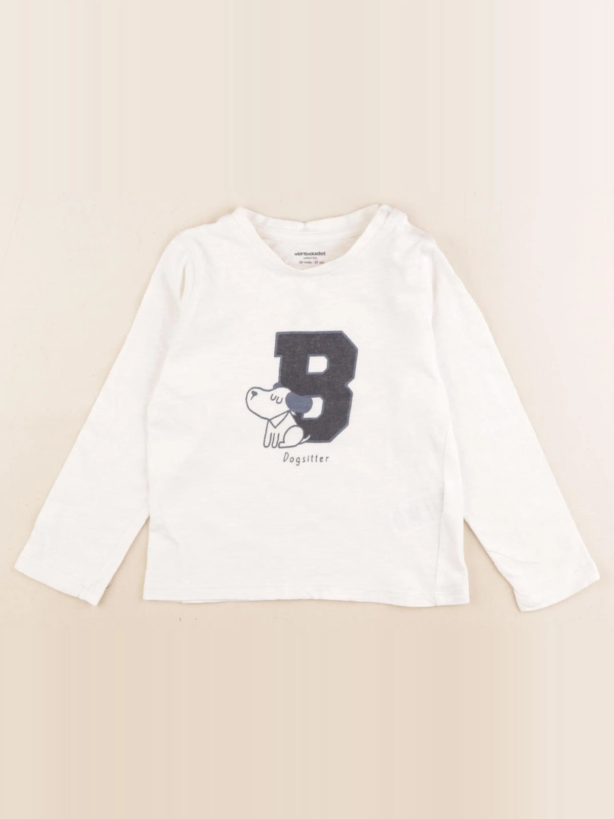 Vertbaudet - tee-shirt blanc - 36 mois