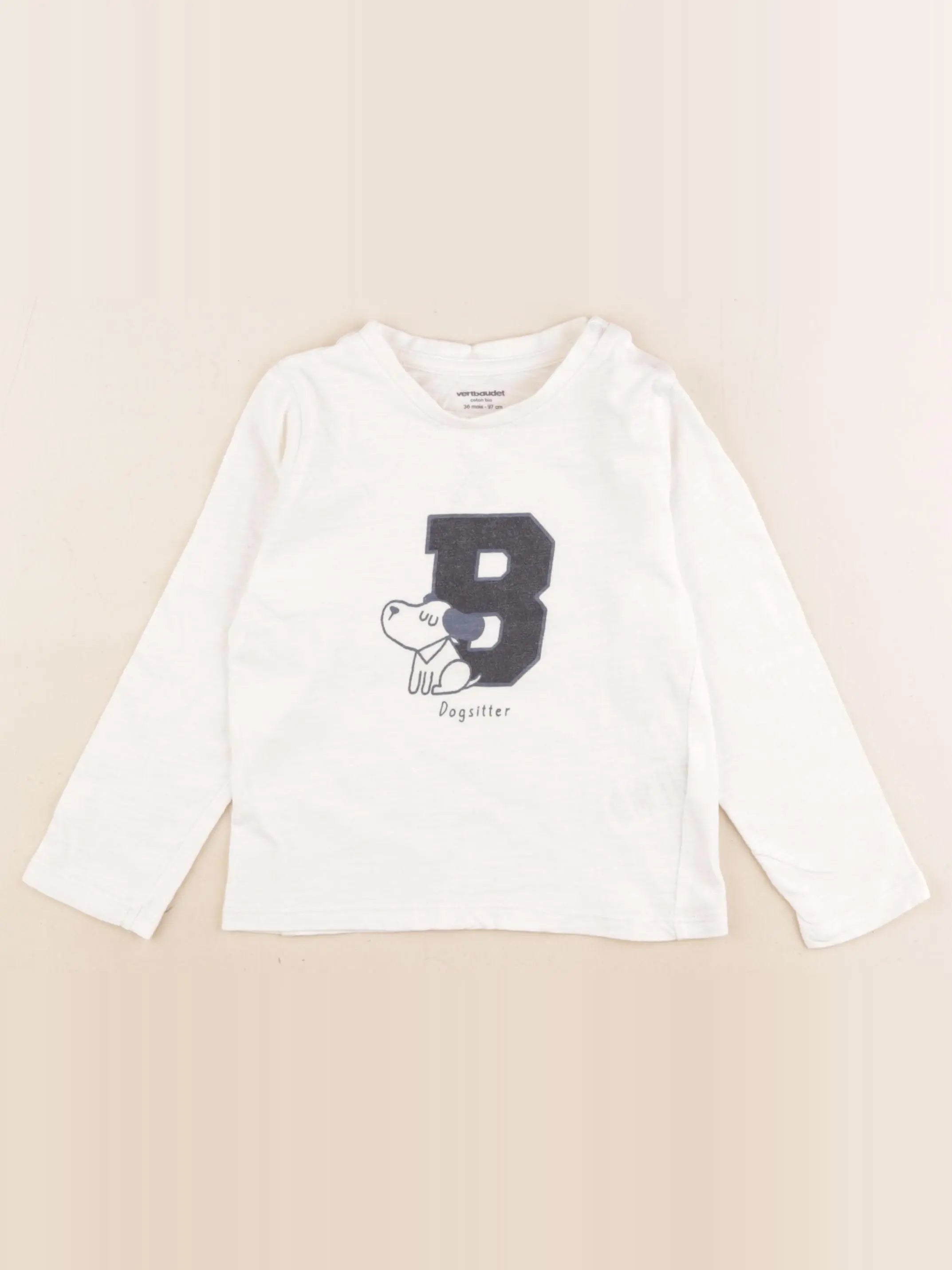 Vertbaudet - tee-shirt blanc - 36 mois