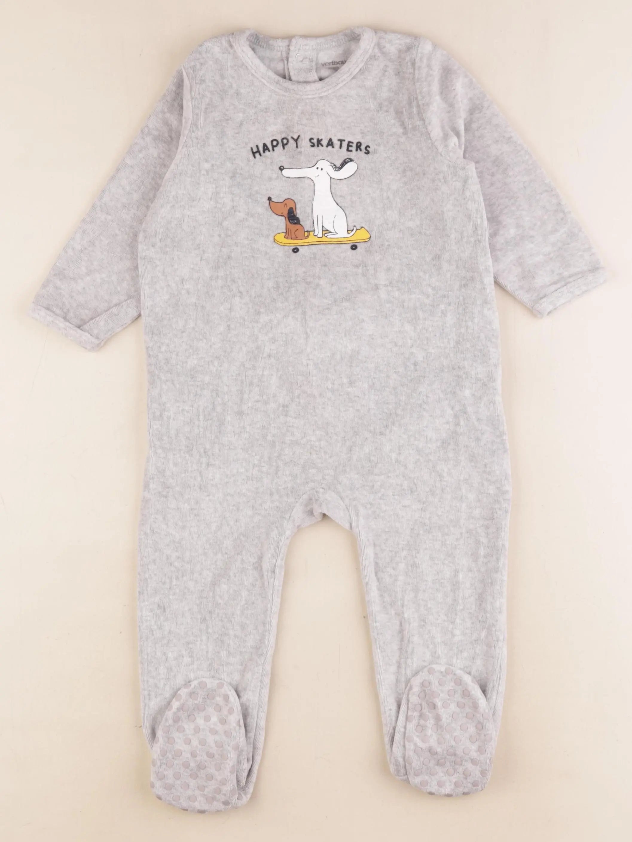 Vertbaudet - pyjama velours gris - 18 mois