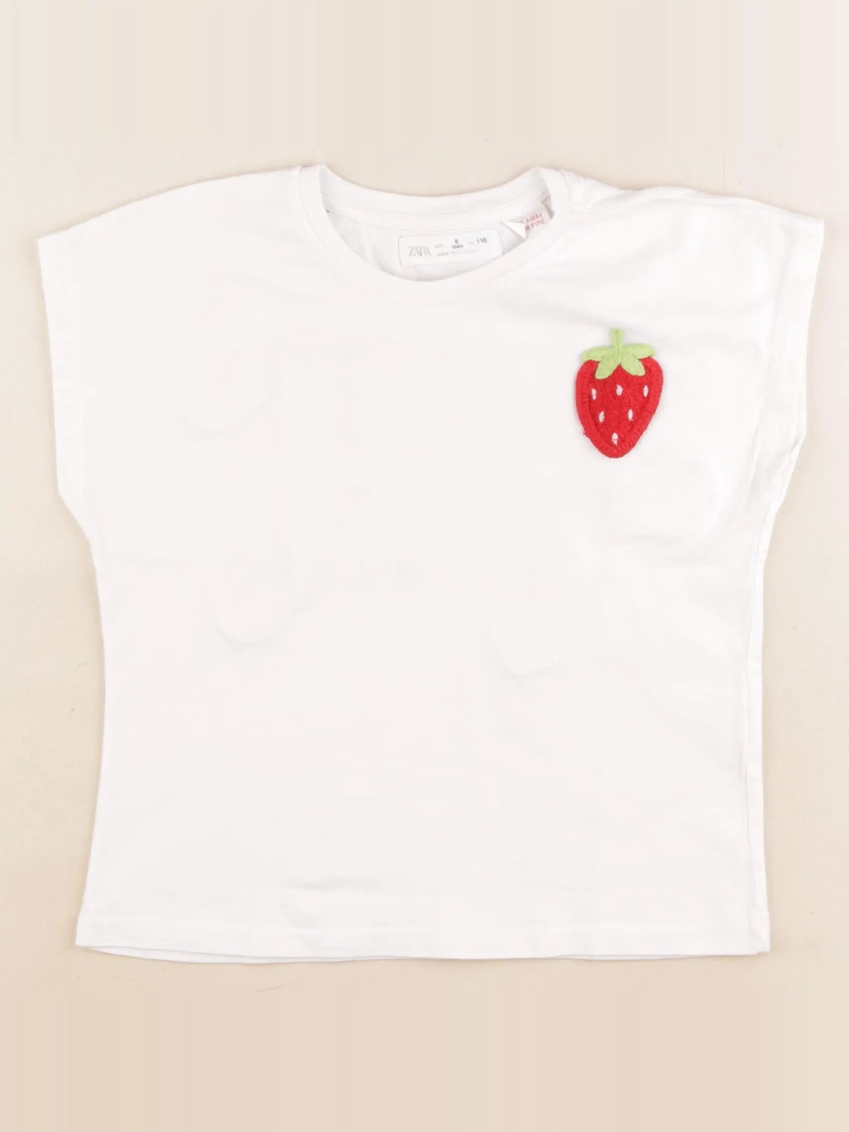 Zara - tee-shirt imprimé au dos blanc - 6 ans
