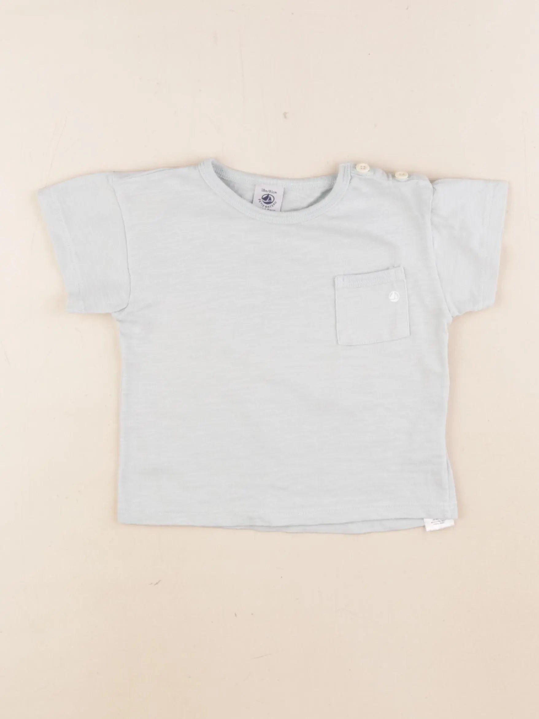 Petit Bateau - tee-shirt bleu - 18 mois