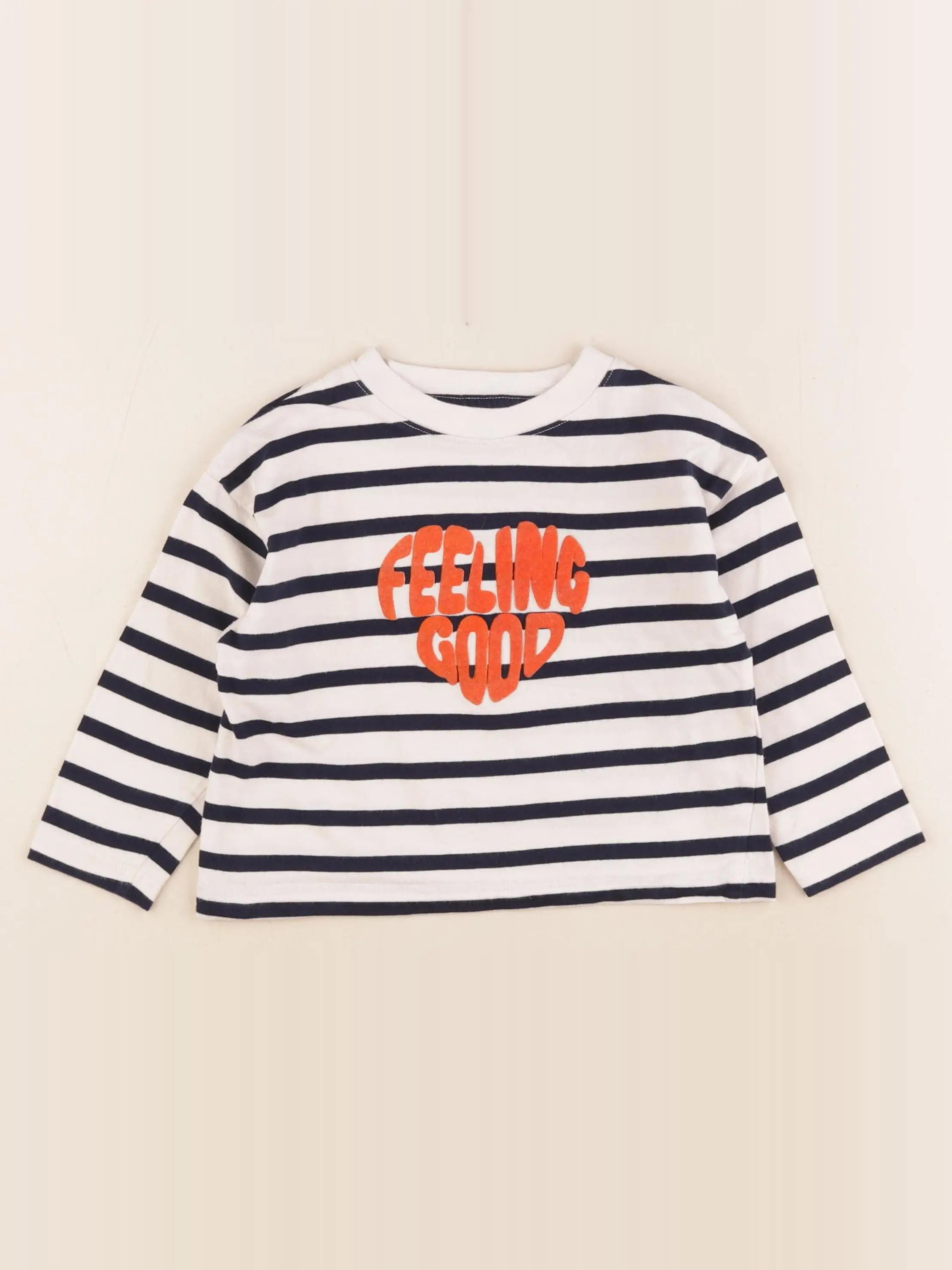 Monoprix - tee-shirt blanc, bleu - 4 ans