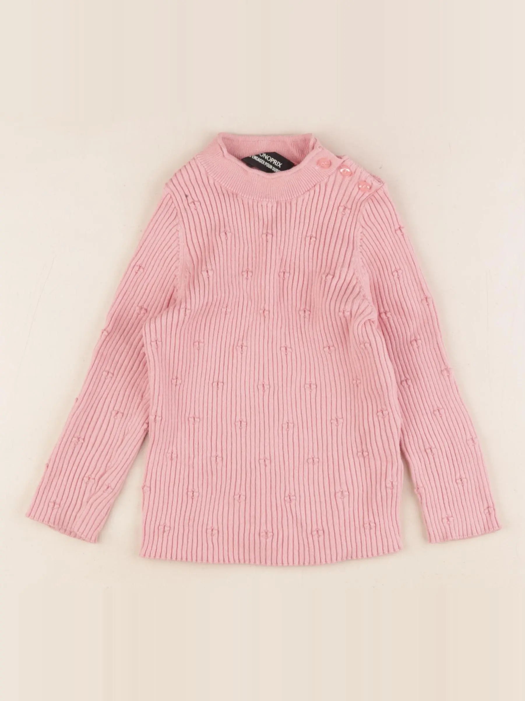 Monoprix - pull rose - 4 ans