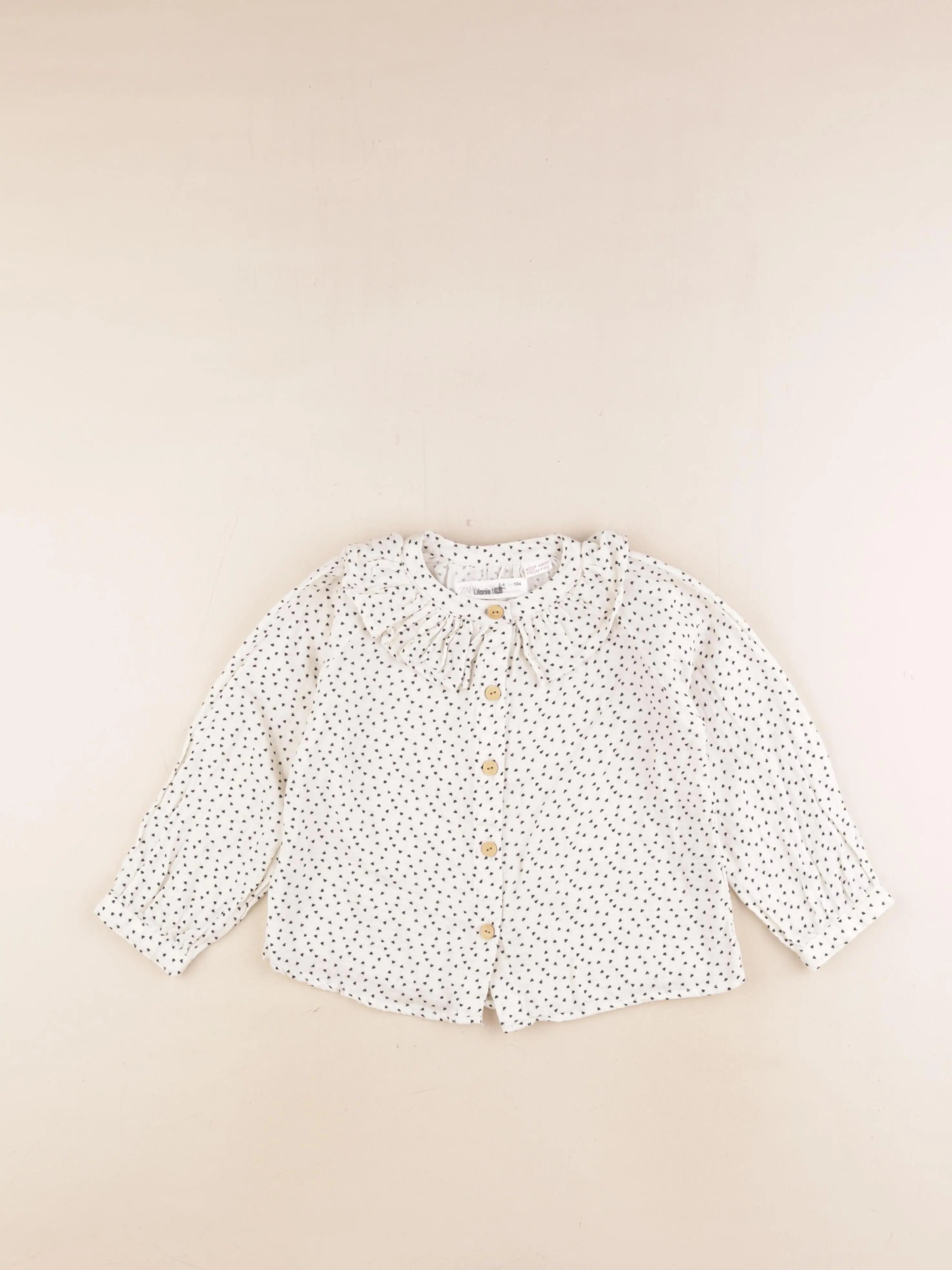 Zara - blouse blanc, noir - 3/4 ans