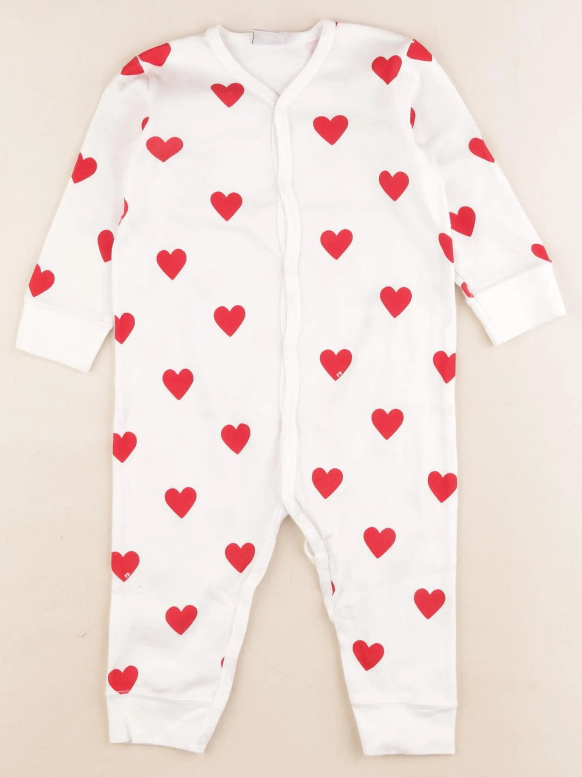 Petit Bateau - pyjama coton blanc, rouge - 18 mois