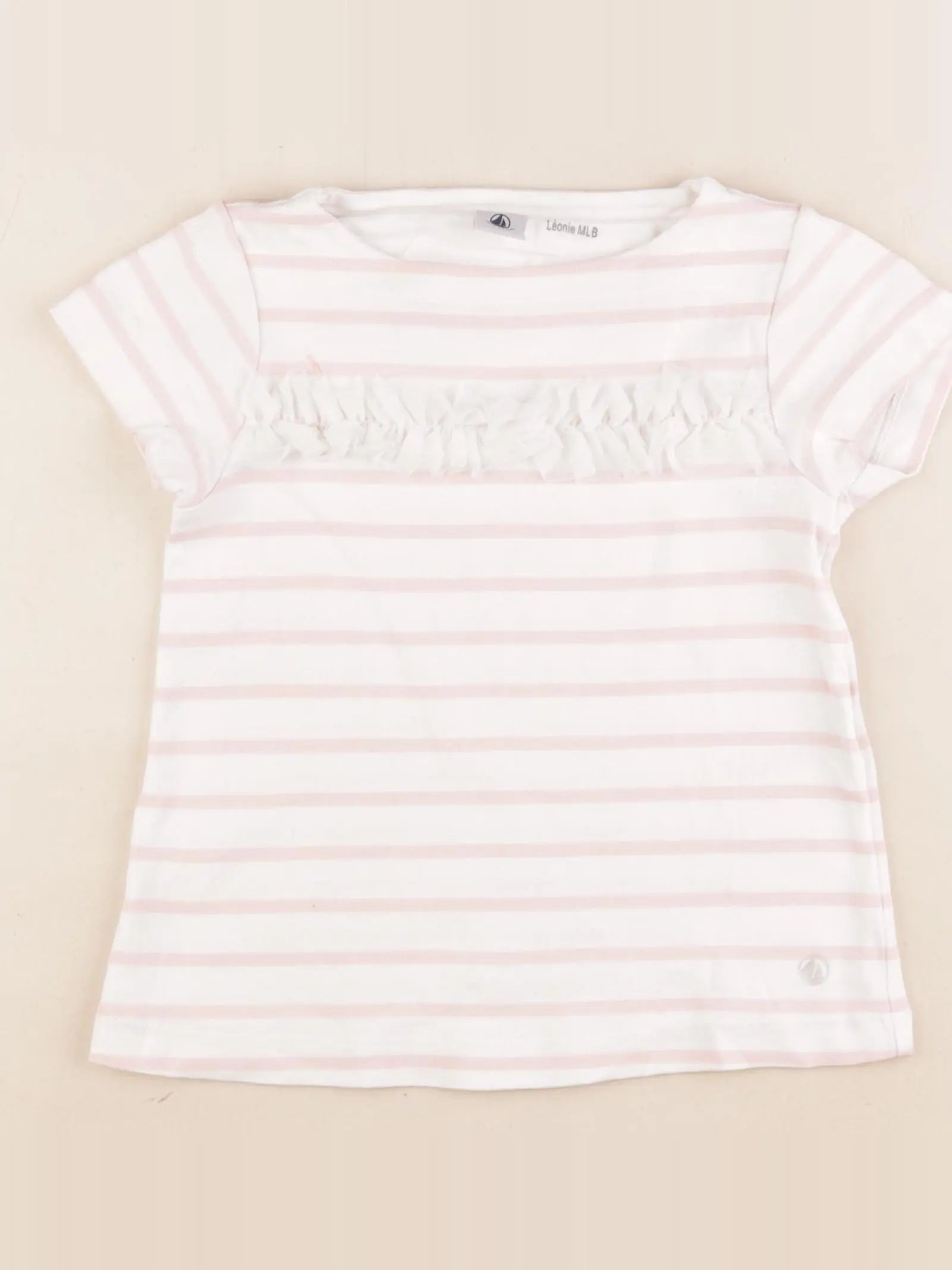 Petit Bateau - tee-shirt rose, blanc - 5 ans