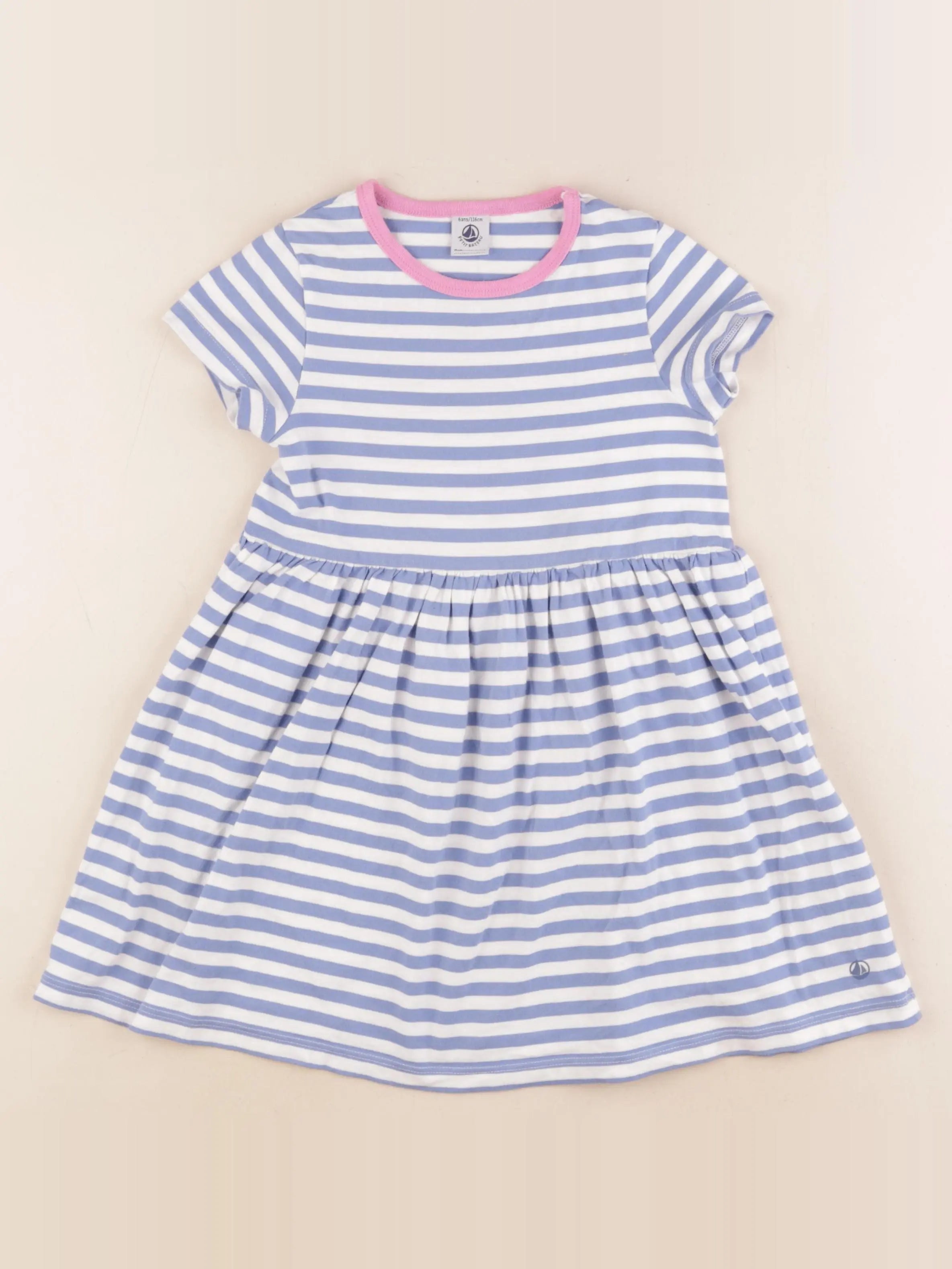 Petit Bateau - robe bleu - 6 ans