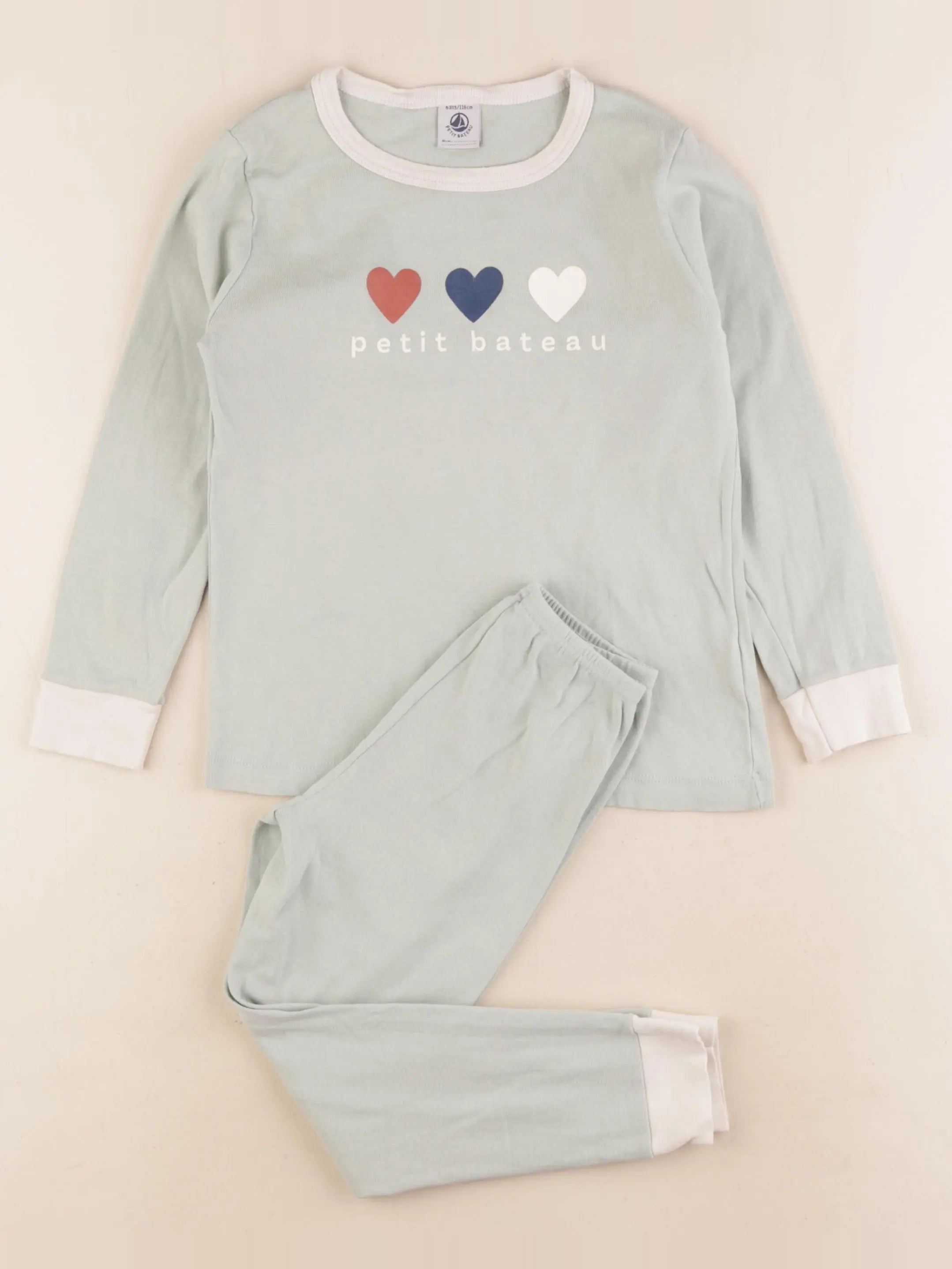 Petit Bateau - pyjama coton vert - 6 ans