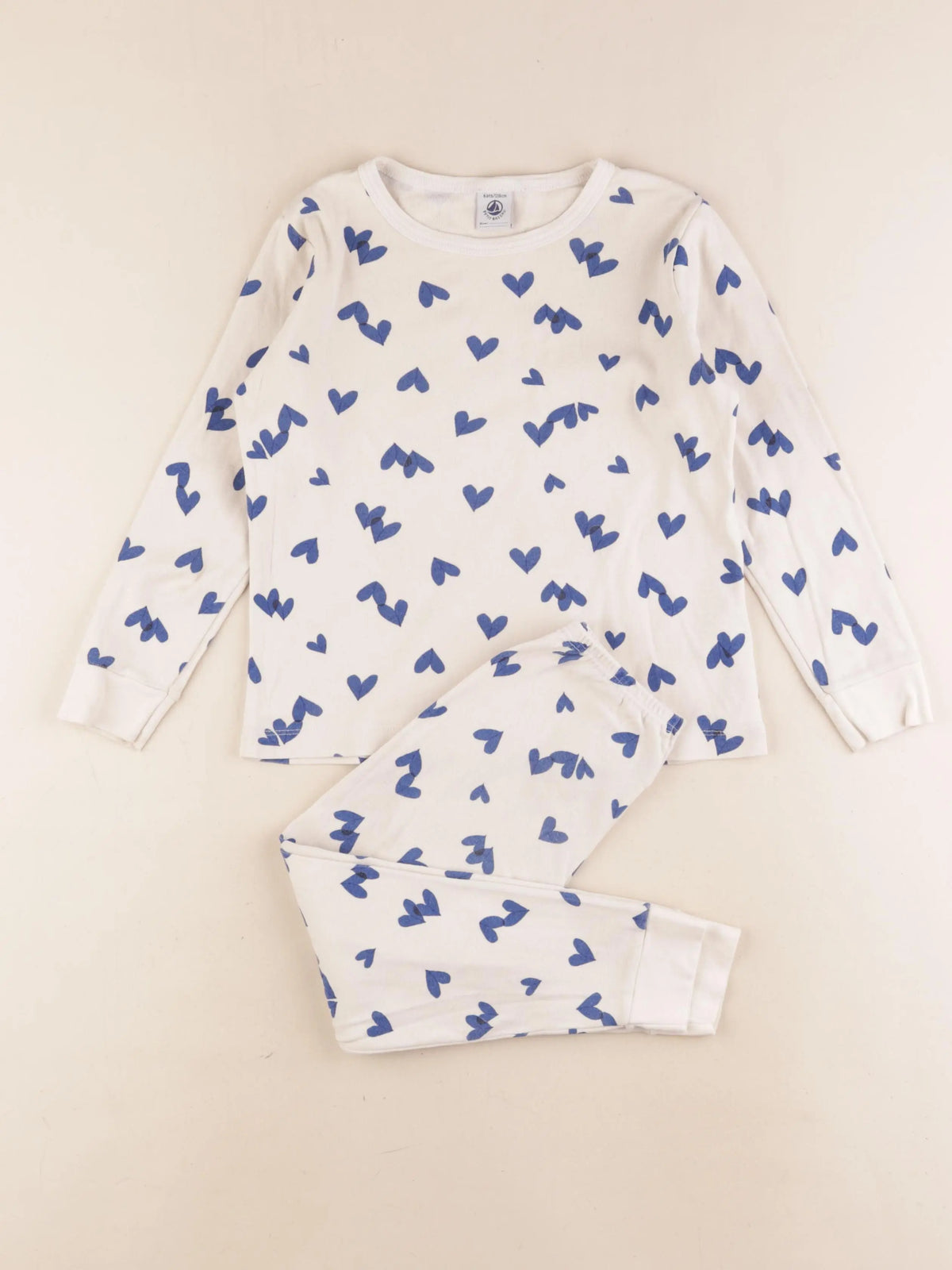 Petit Bateau - pyjama coton bleu, blanc - 6 ans
