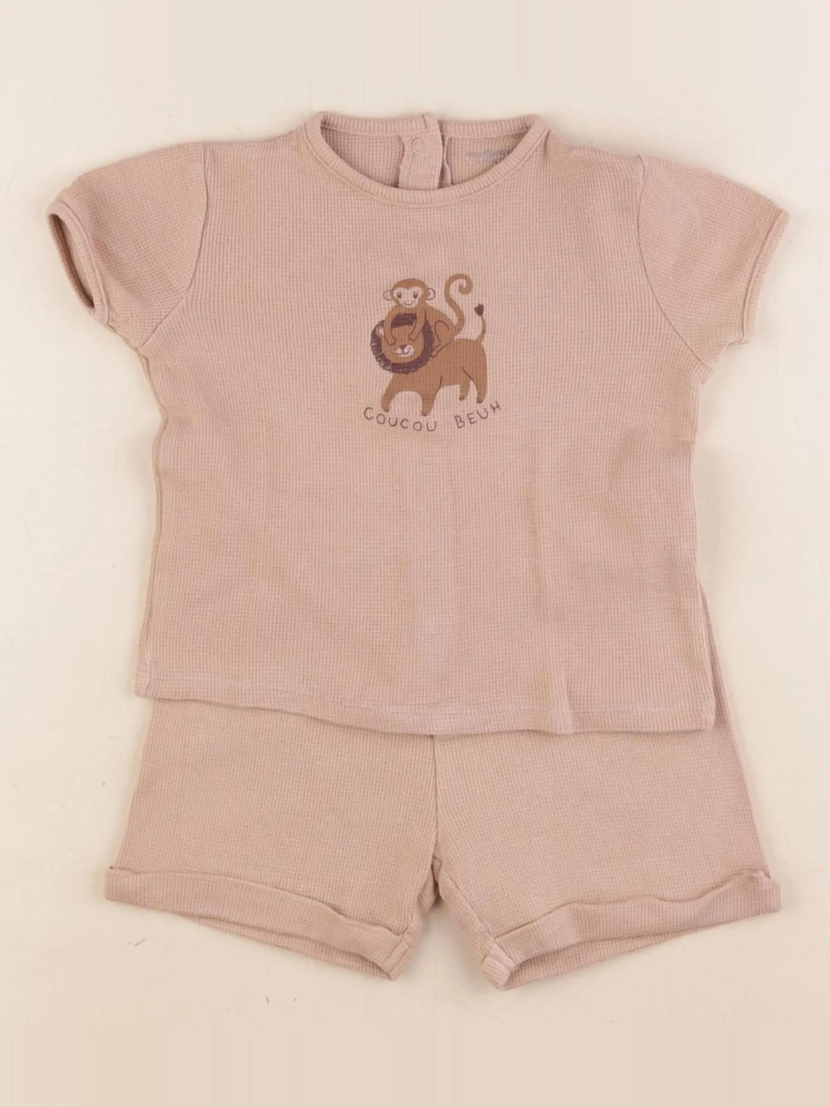Vertbaudet - pyjama coton marron - 36 mois
