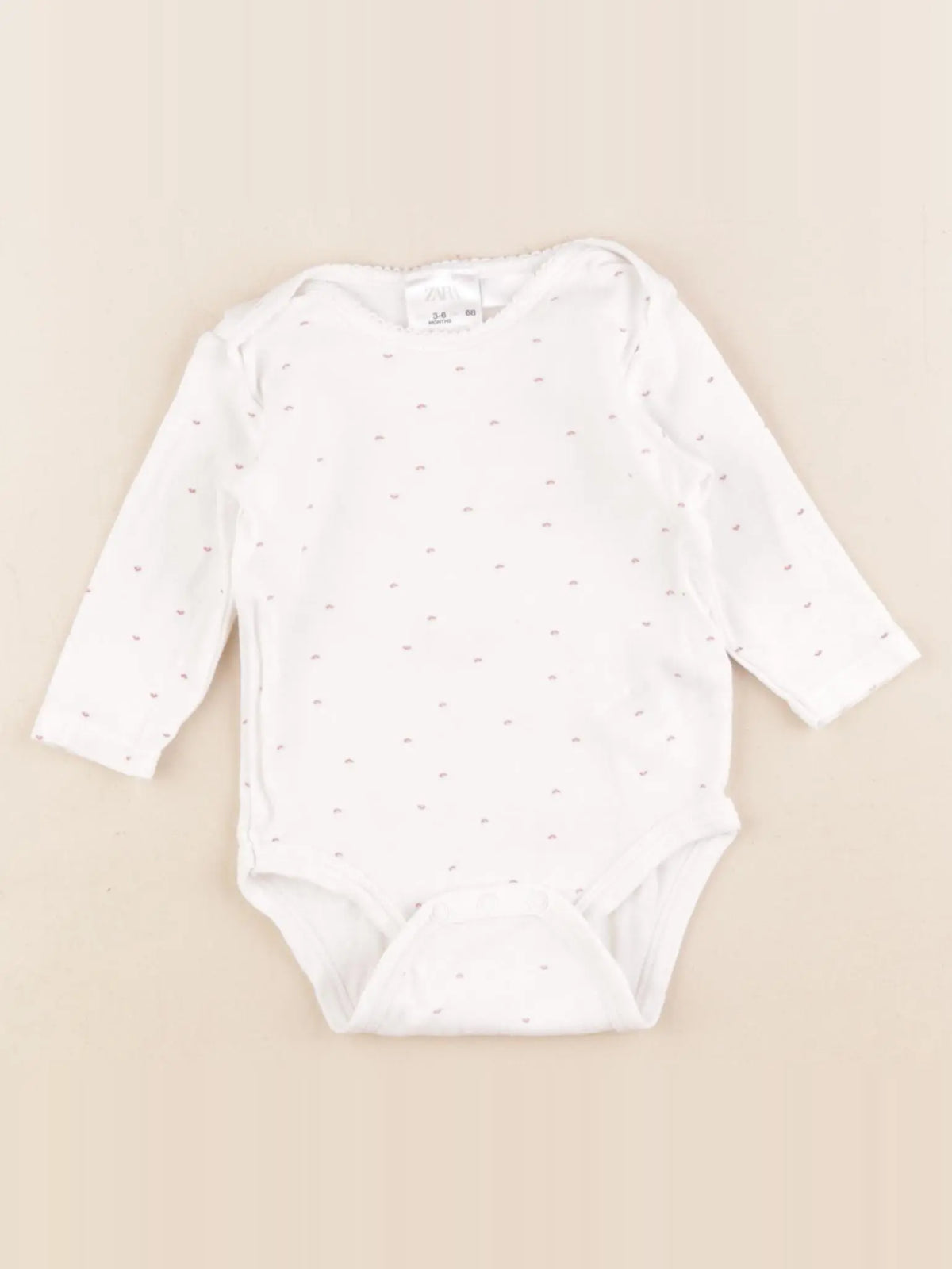 Zara - body blanc, rose - 3/6 mois
