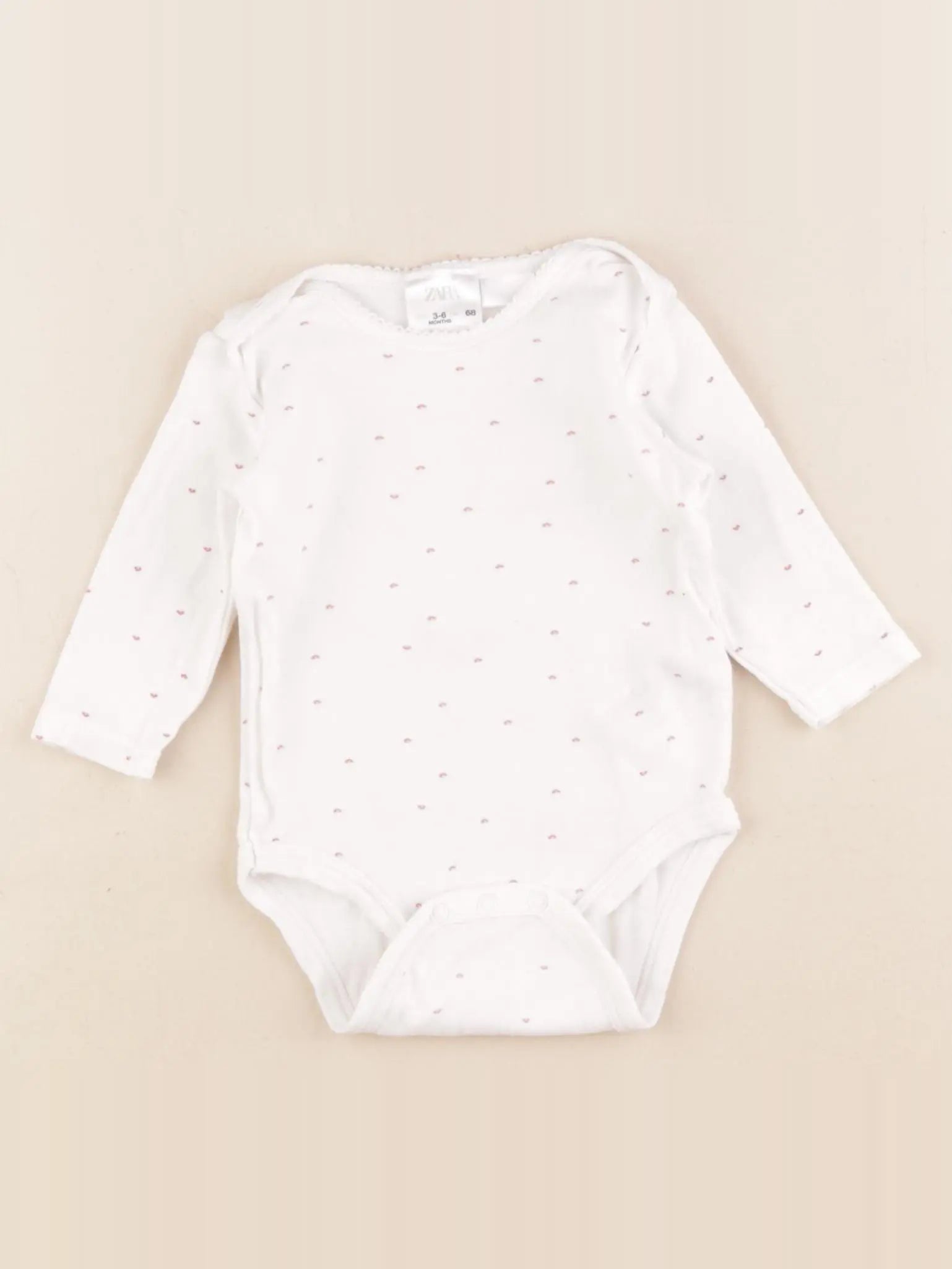 Zara - body blanc, rose - 3/6 mois