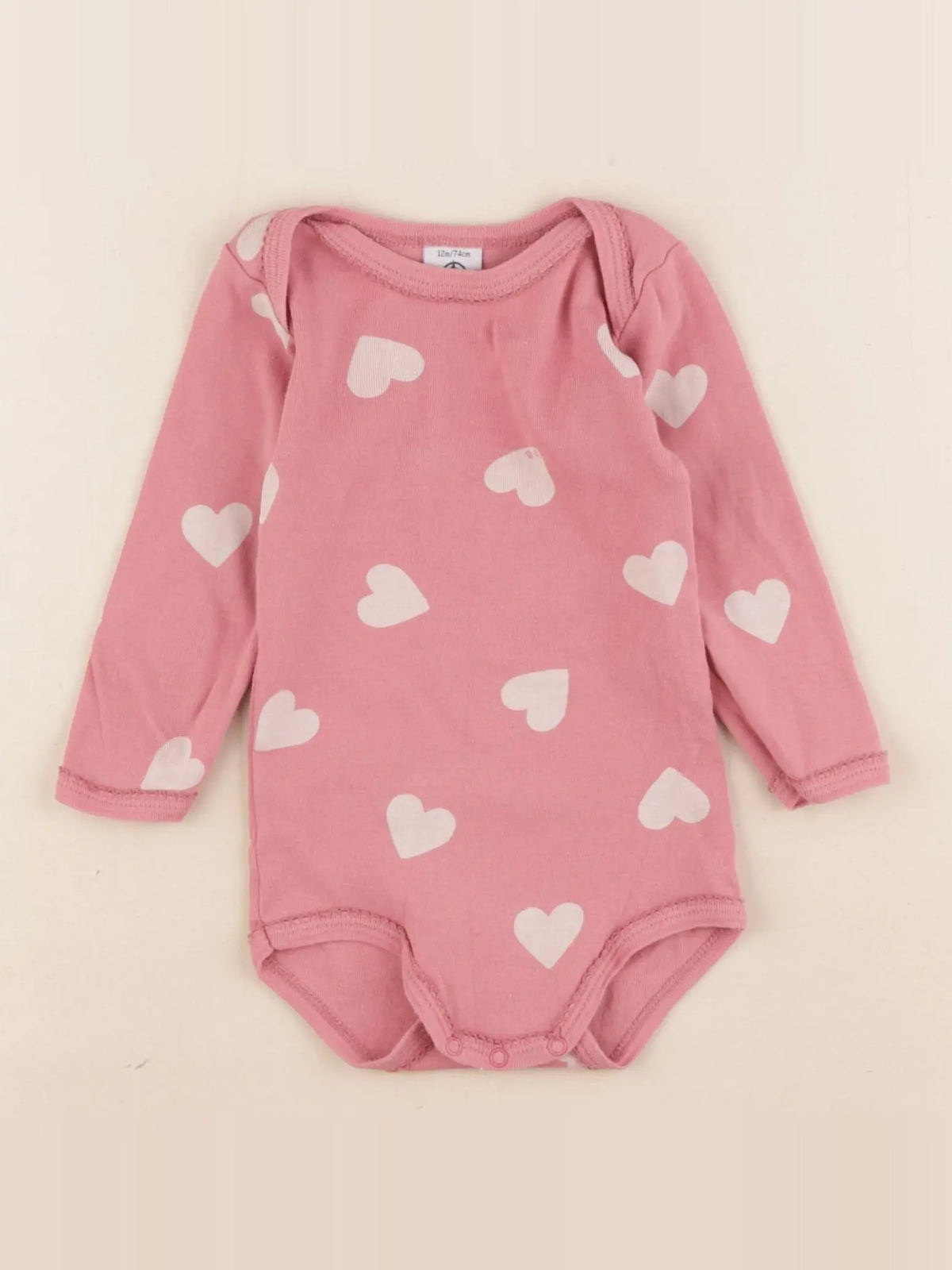 Petit Bateau - body rose - 12 mois