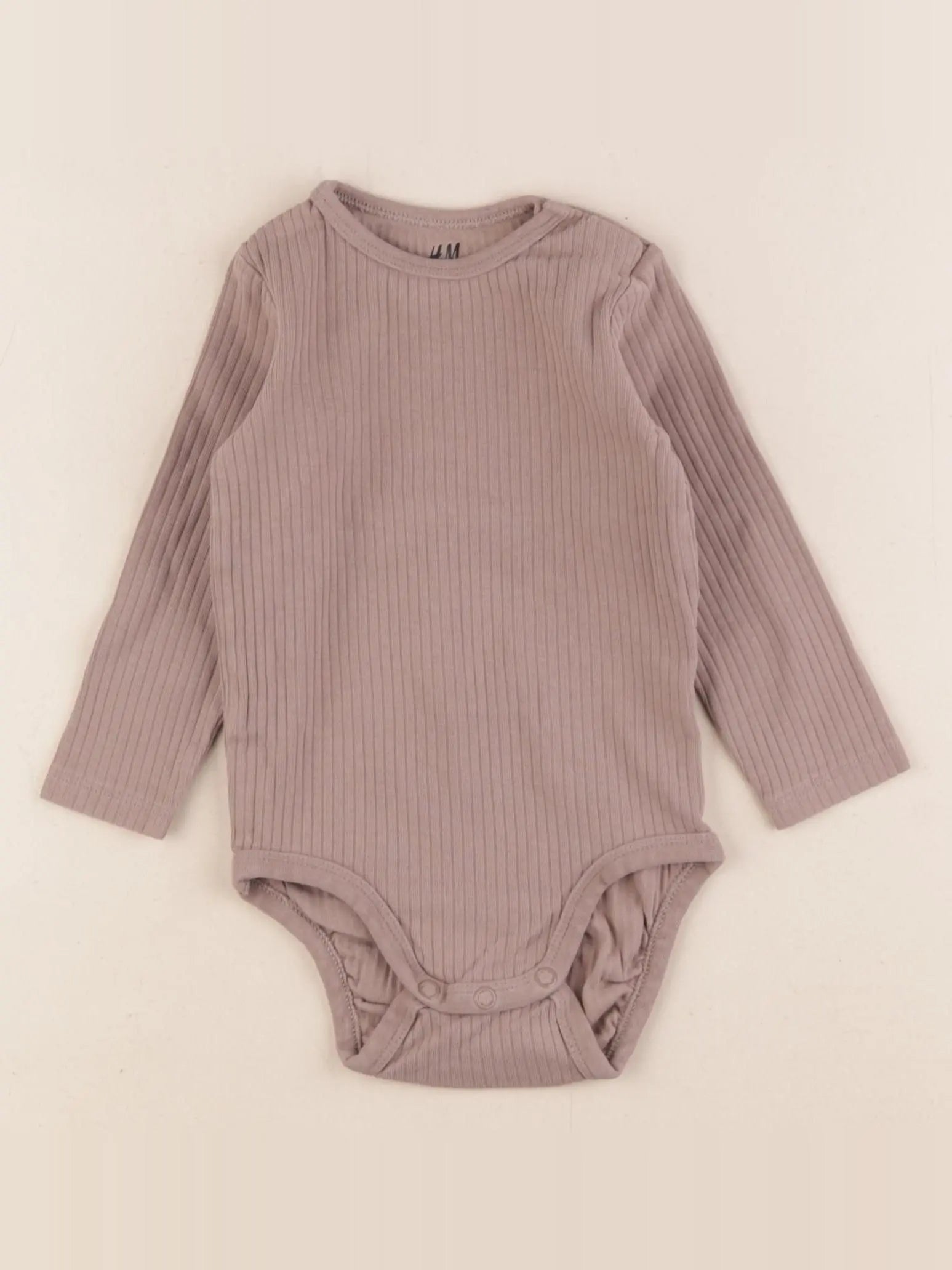 H&M - body marron - 6/9 mois