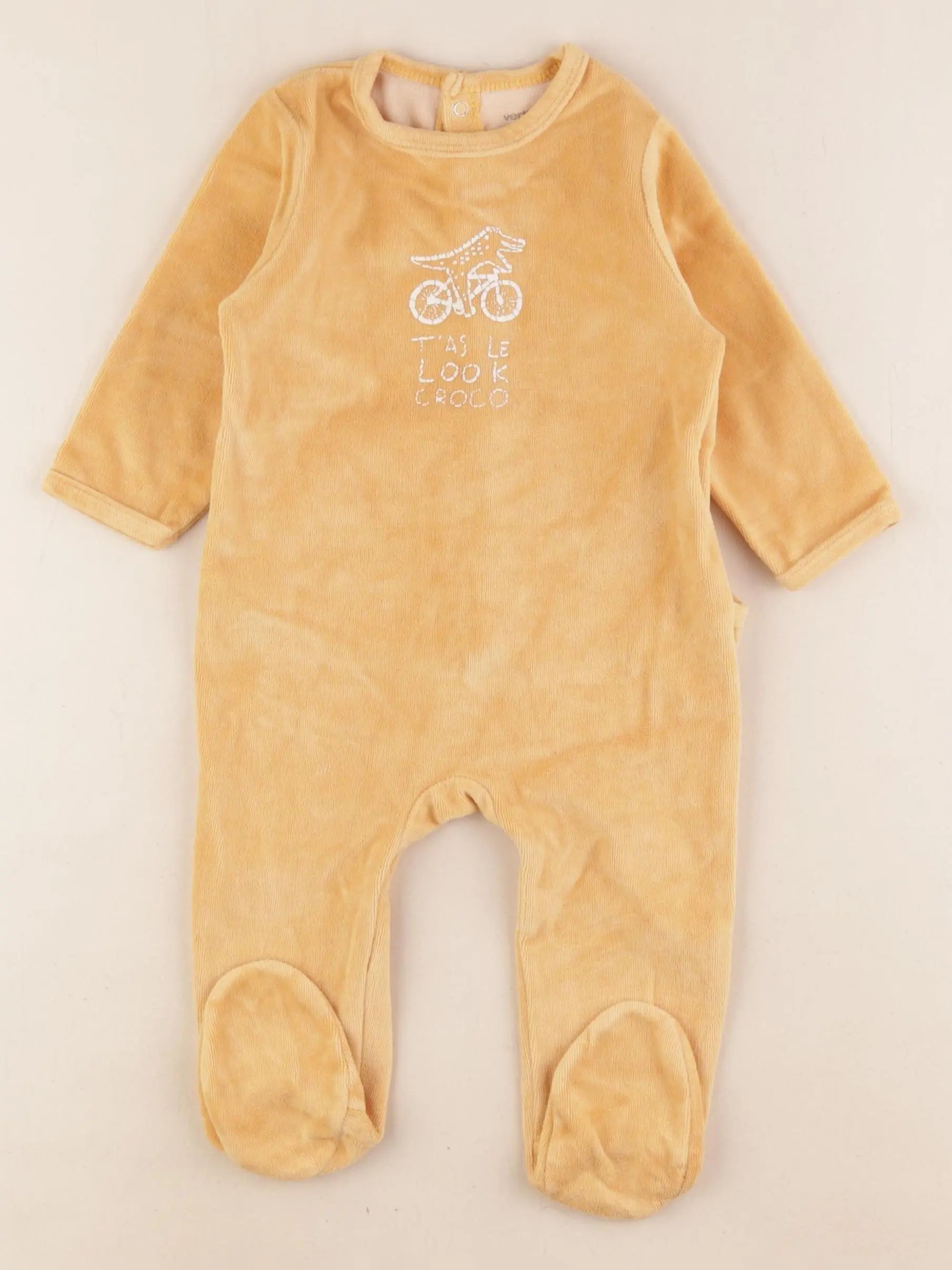 Vertbaudet - pyjama velours jaune - 9 mois