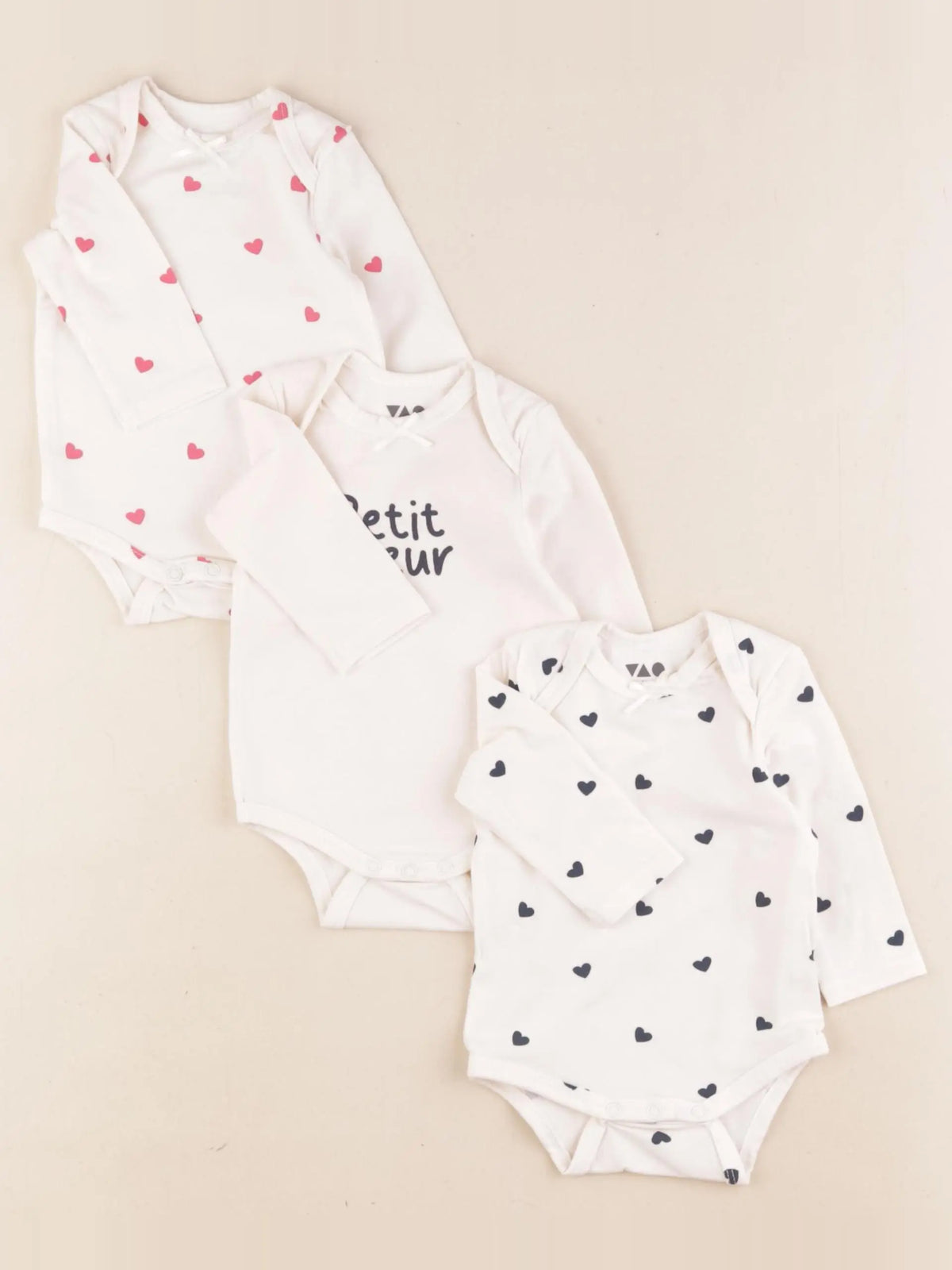 Tape à l'oeil - lot de 3 bodies en coton multicolore - 1 mois
