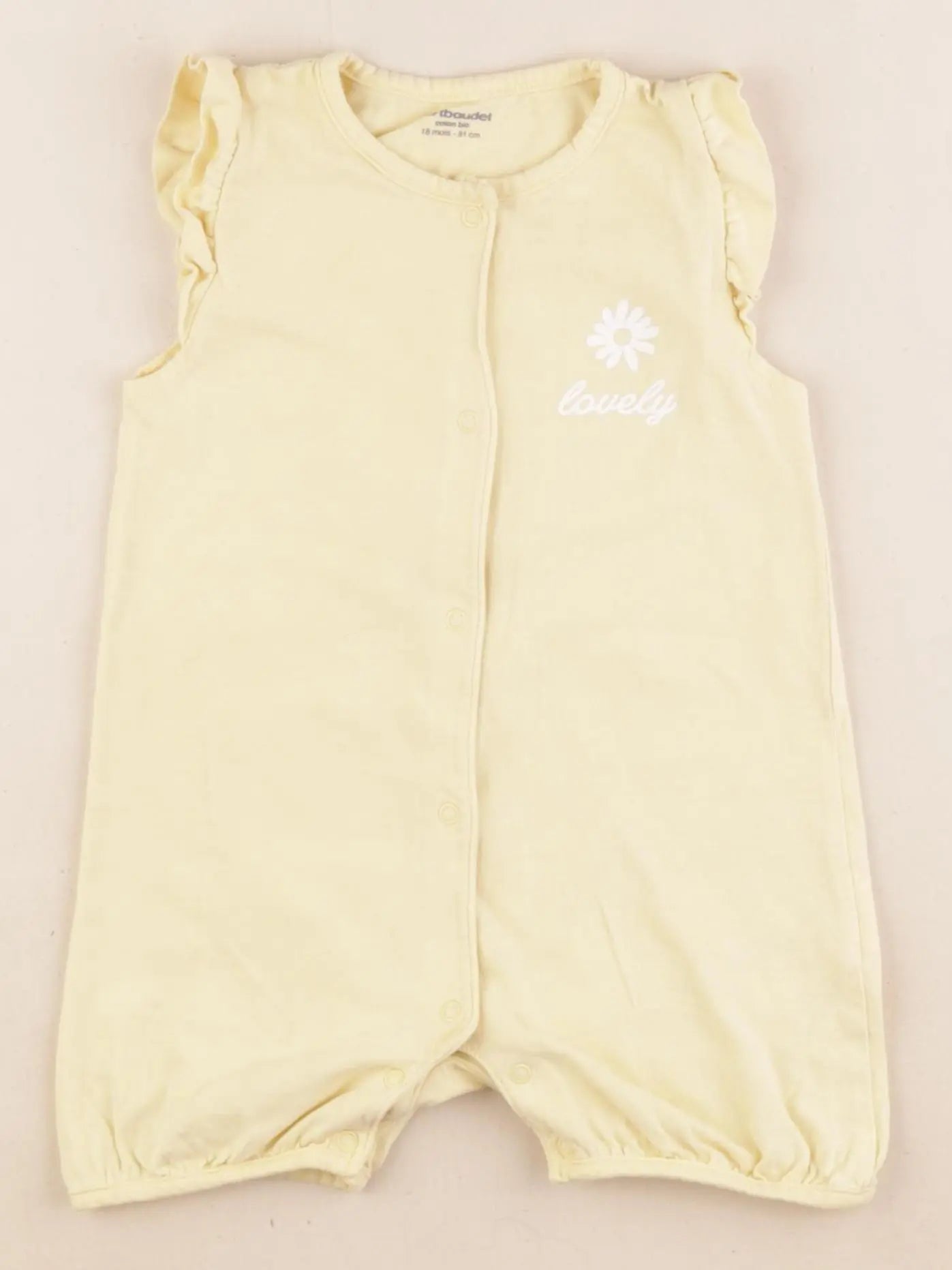 Vertbaudet - pyjama coton jaune - 18 mois