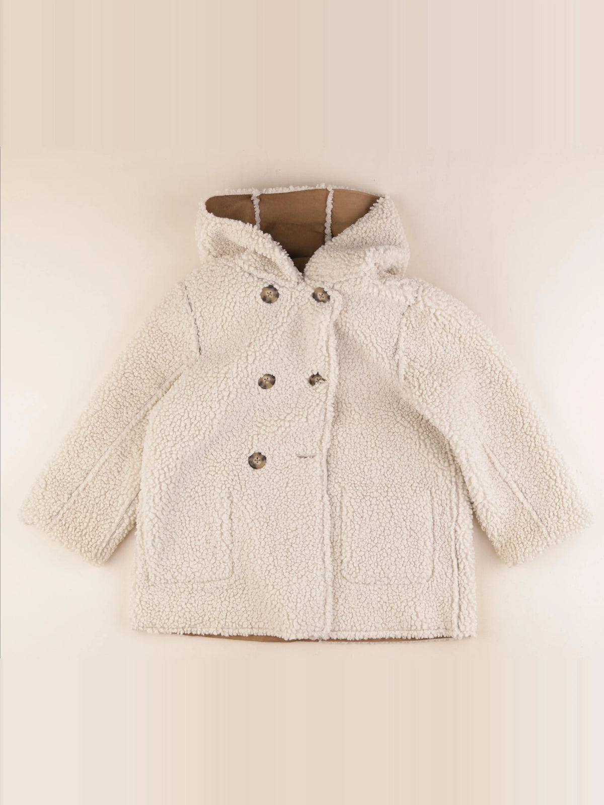 Vertbaudet - manteau réversible marron - 7 ans