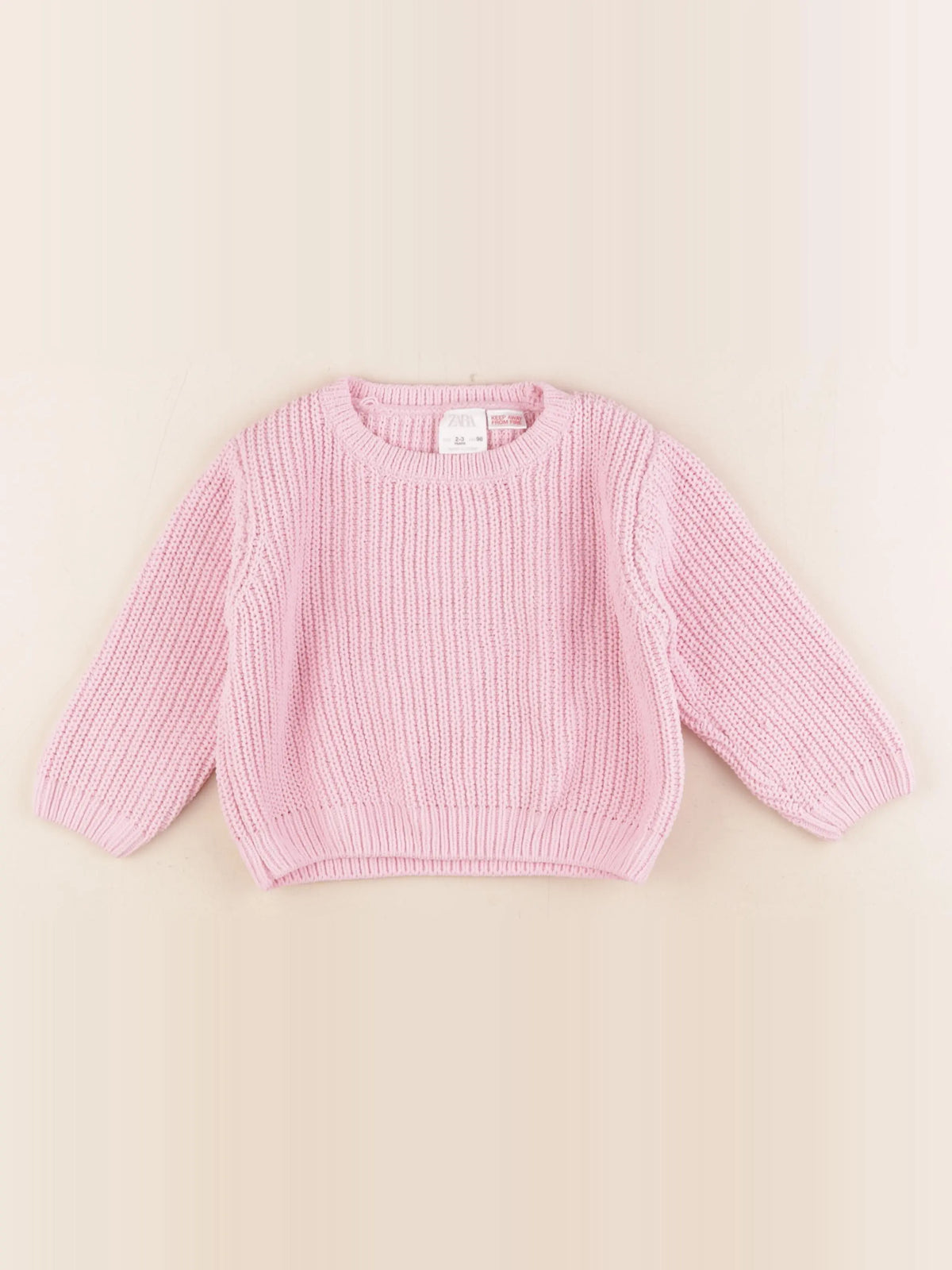 Zara - pull rose - 2/3 ans
