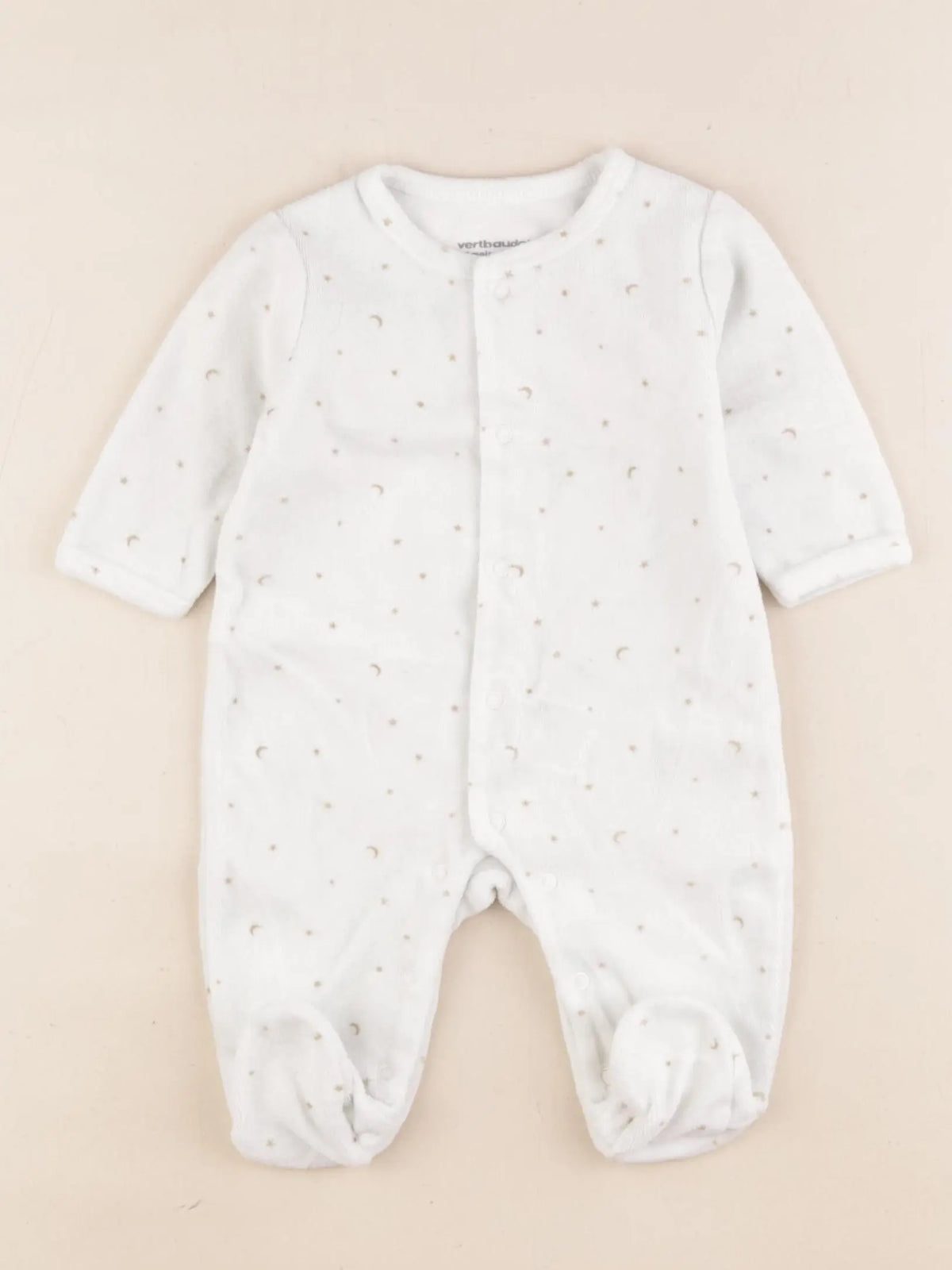 Vertbaudet - pyjama velours blanc - 3 mois