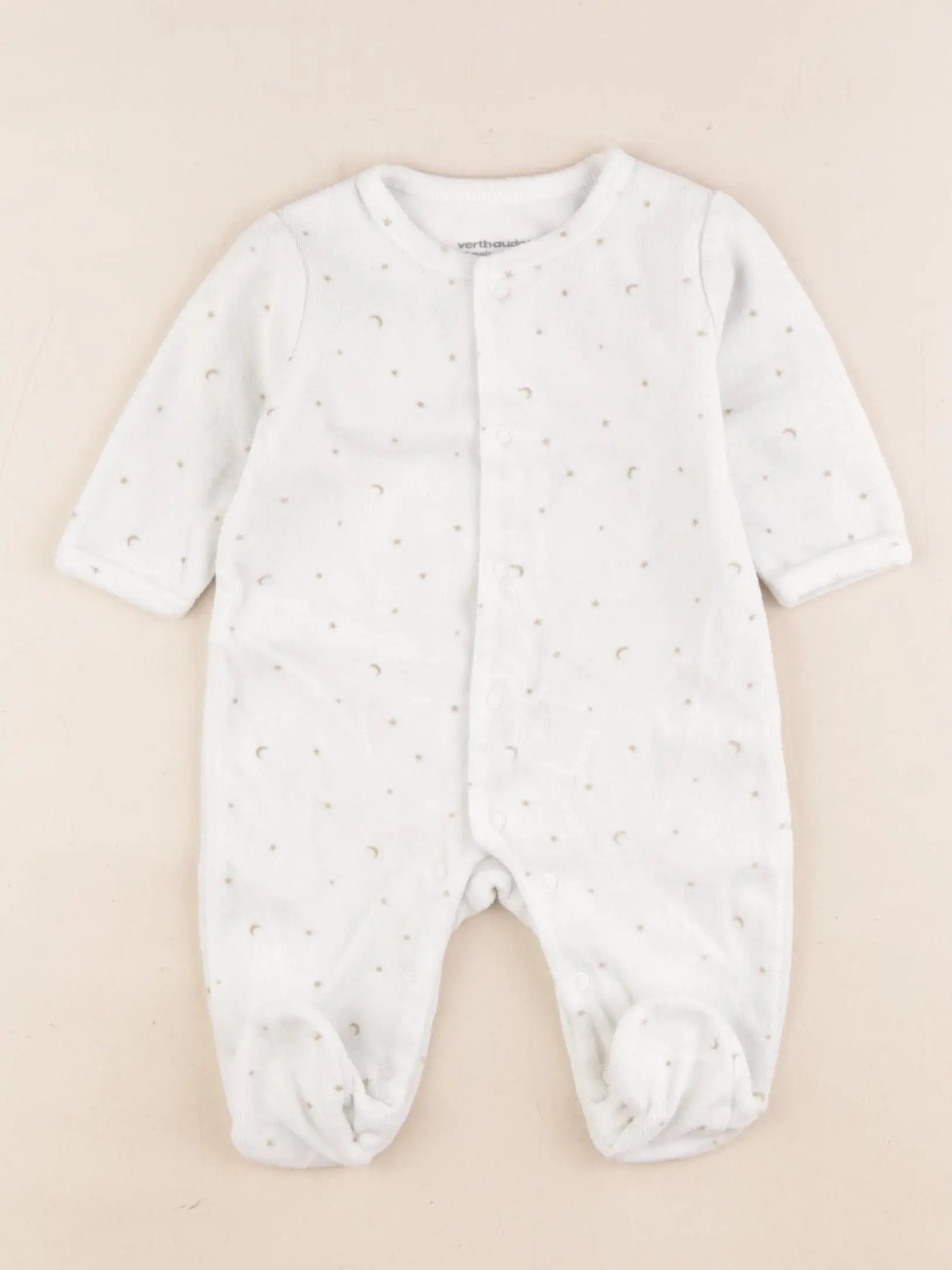 Vertbaudet - pyjama velours blanc - 3 mois
