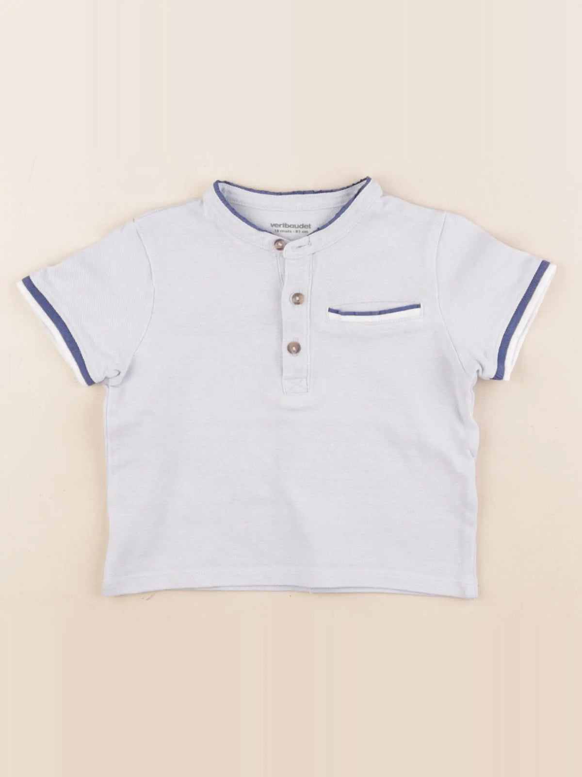 Vertbaudet - polo bleu - 18 mois