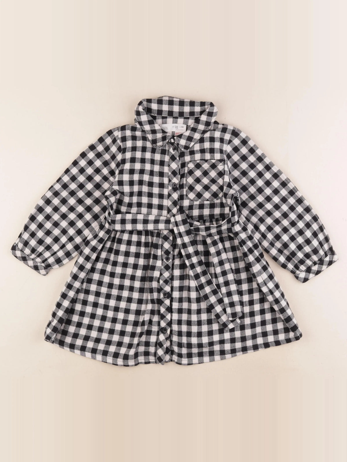 Zara - robe blanc, noir - 3/4 ans
