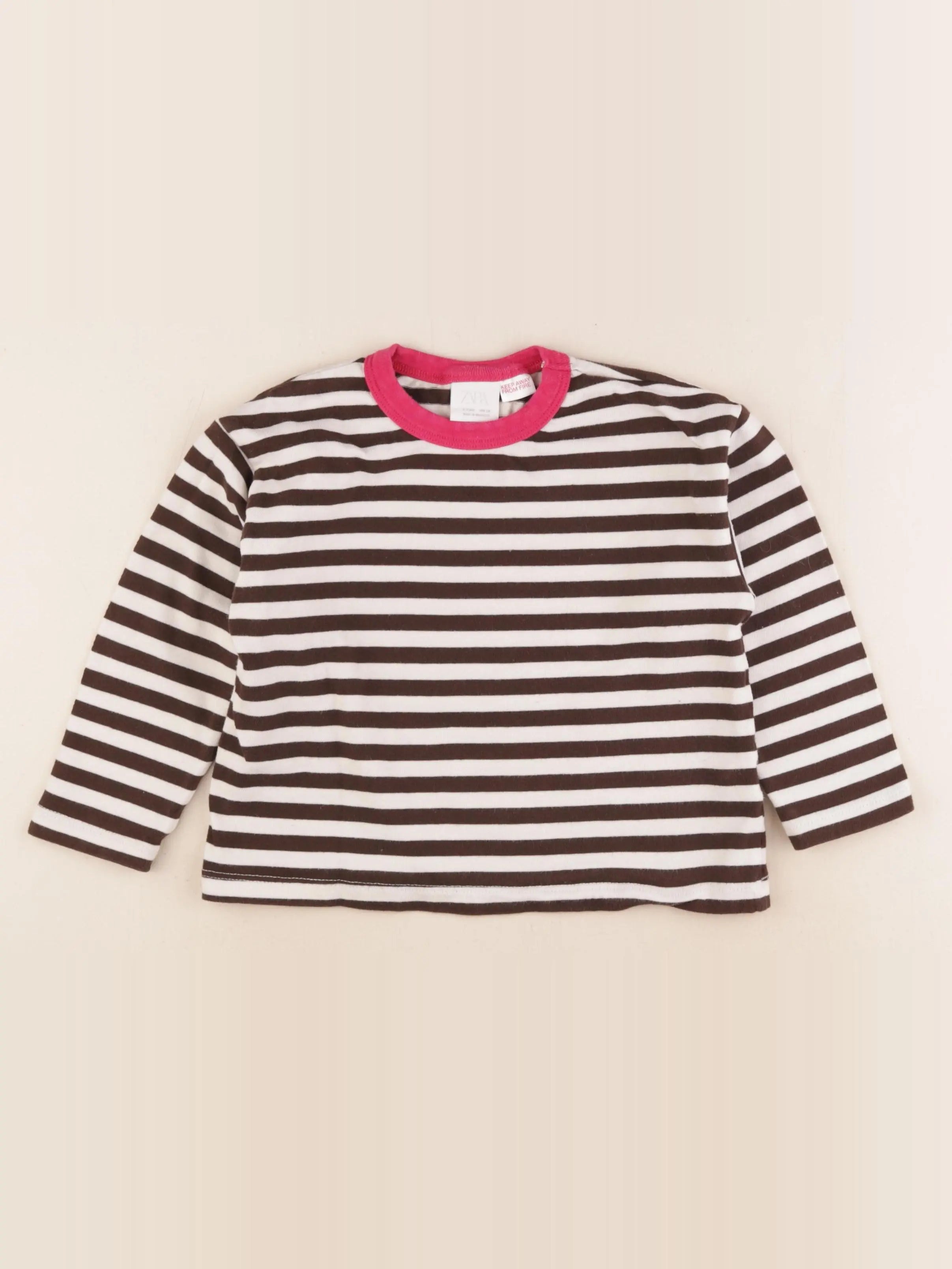 Zara - tee-shirt beige, marron - 4 ans