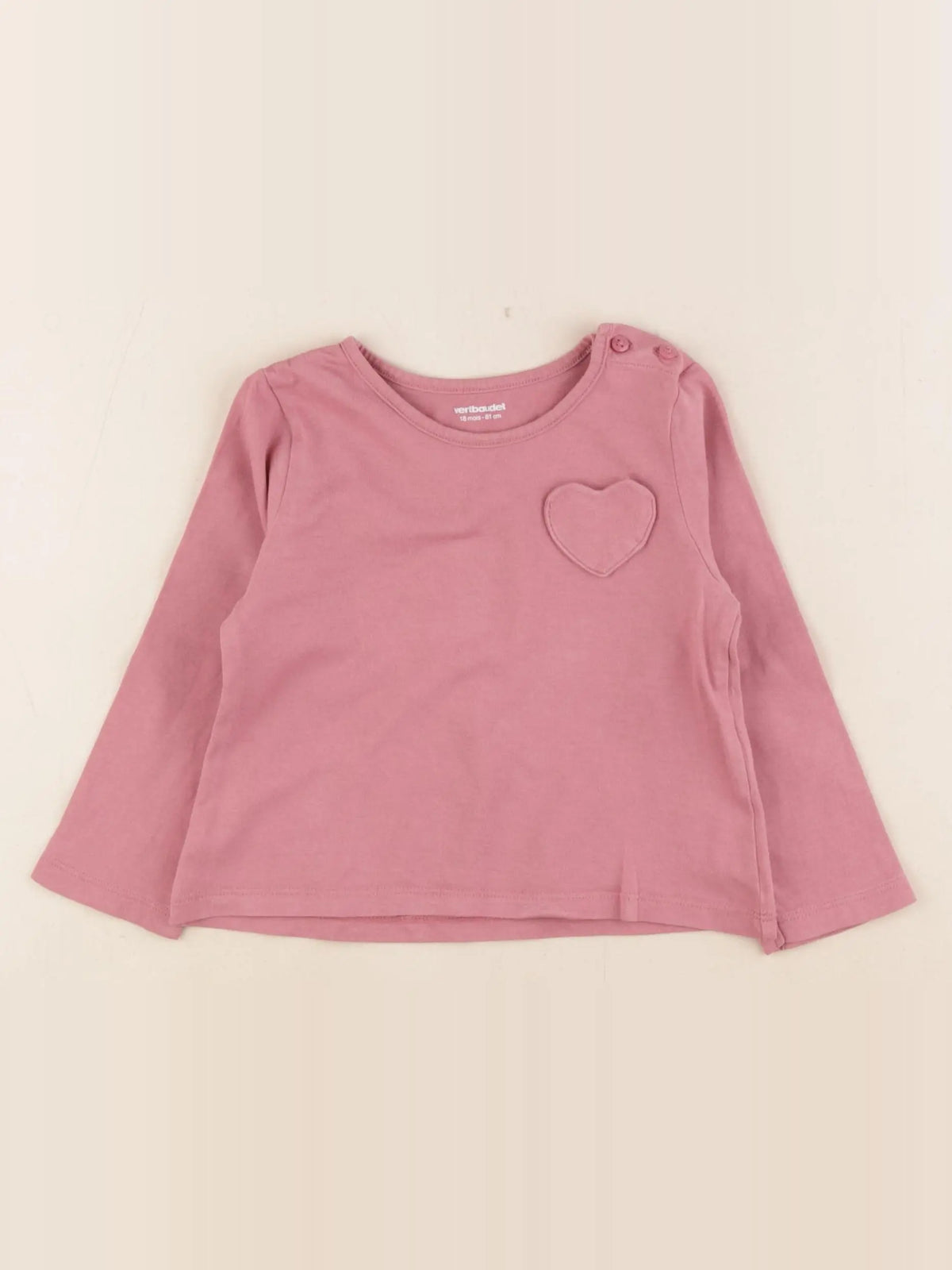 Vertbaudet - tee-shirt rose - 18 mois
