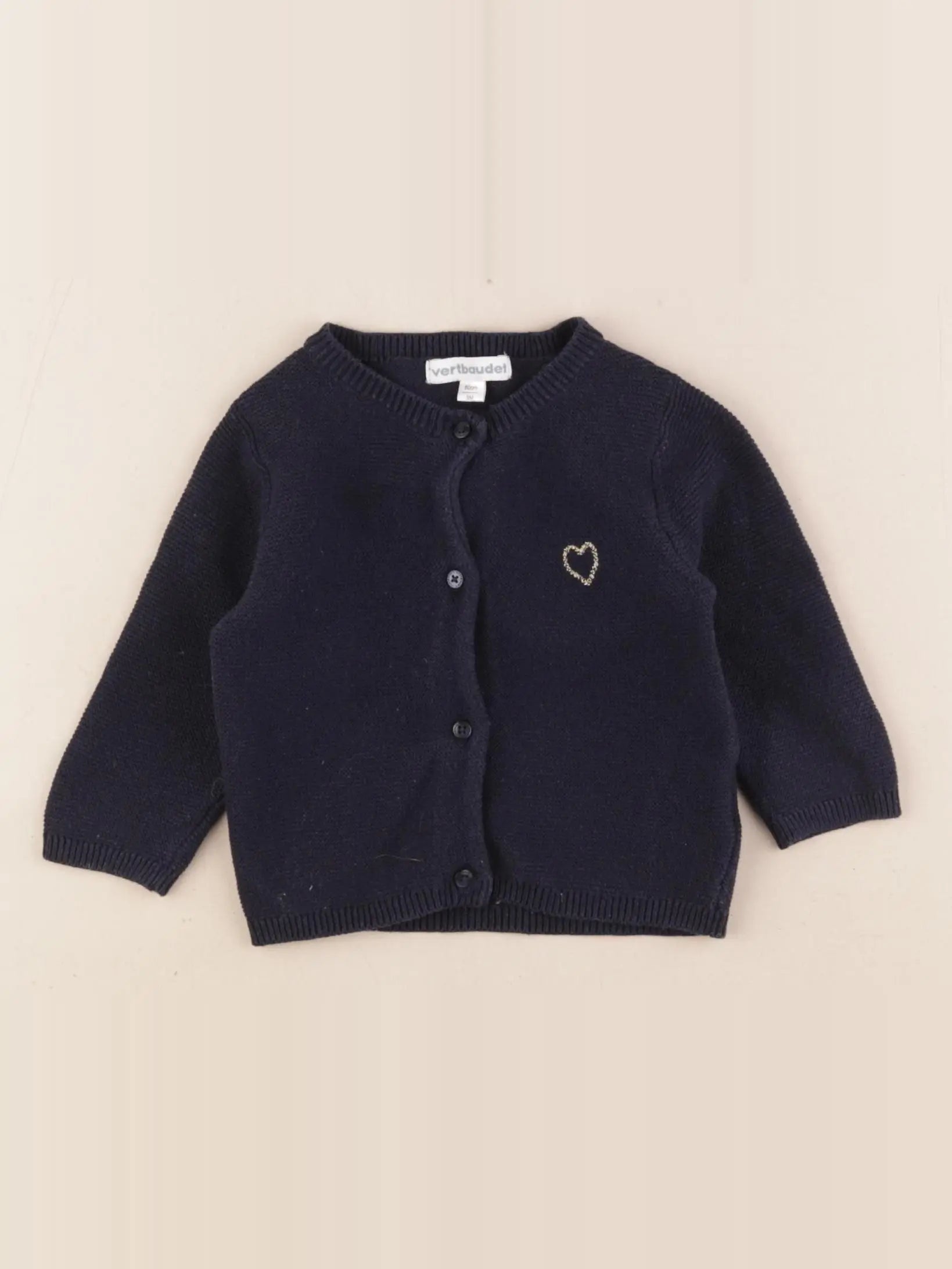 Vertbaudet - gilet bleu - 3 mois
