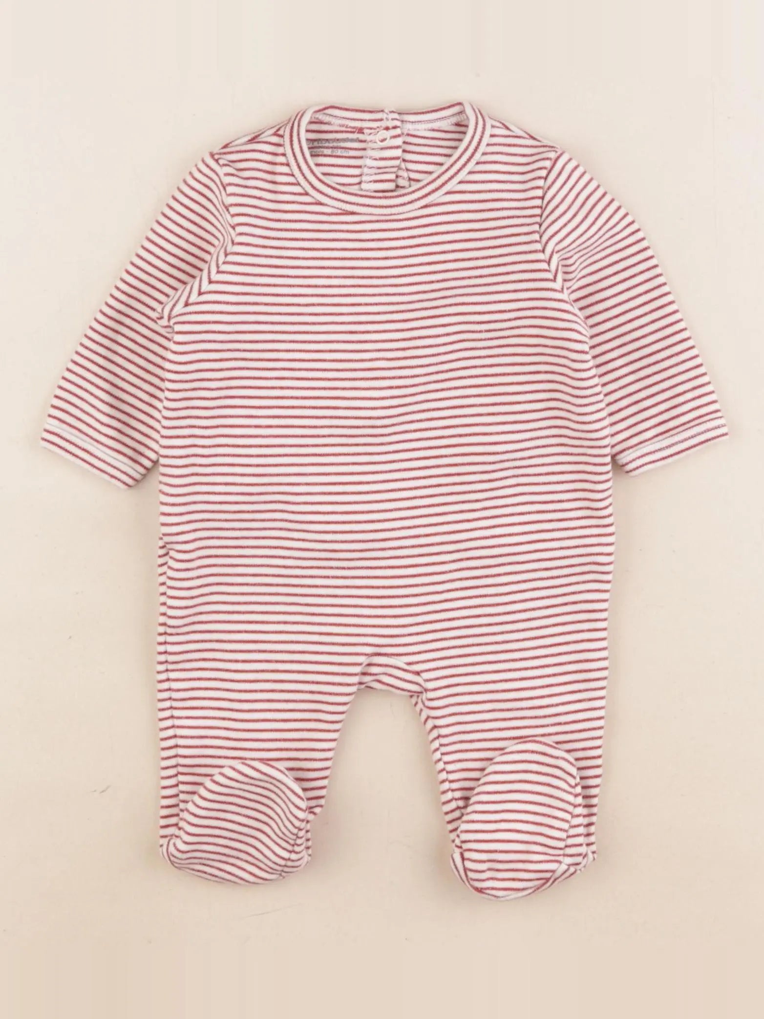 Vertbaudet - pyjama coton rouge - 3 mois