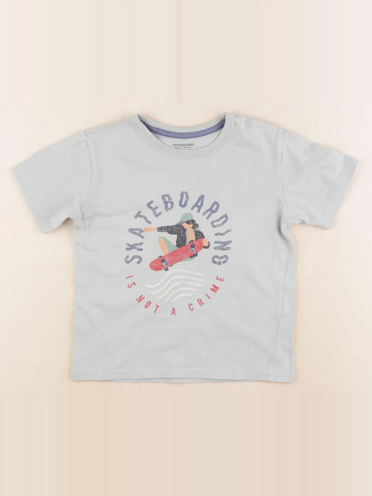 Vertbaudet - tee-shirt vert - 4 ans