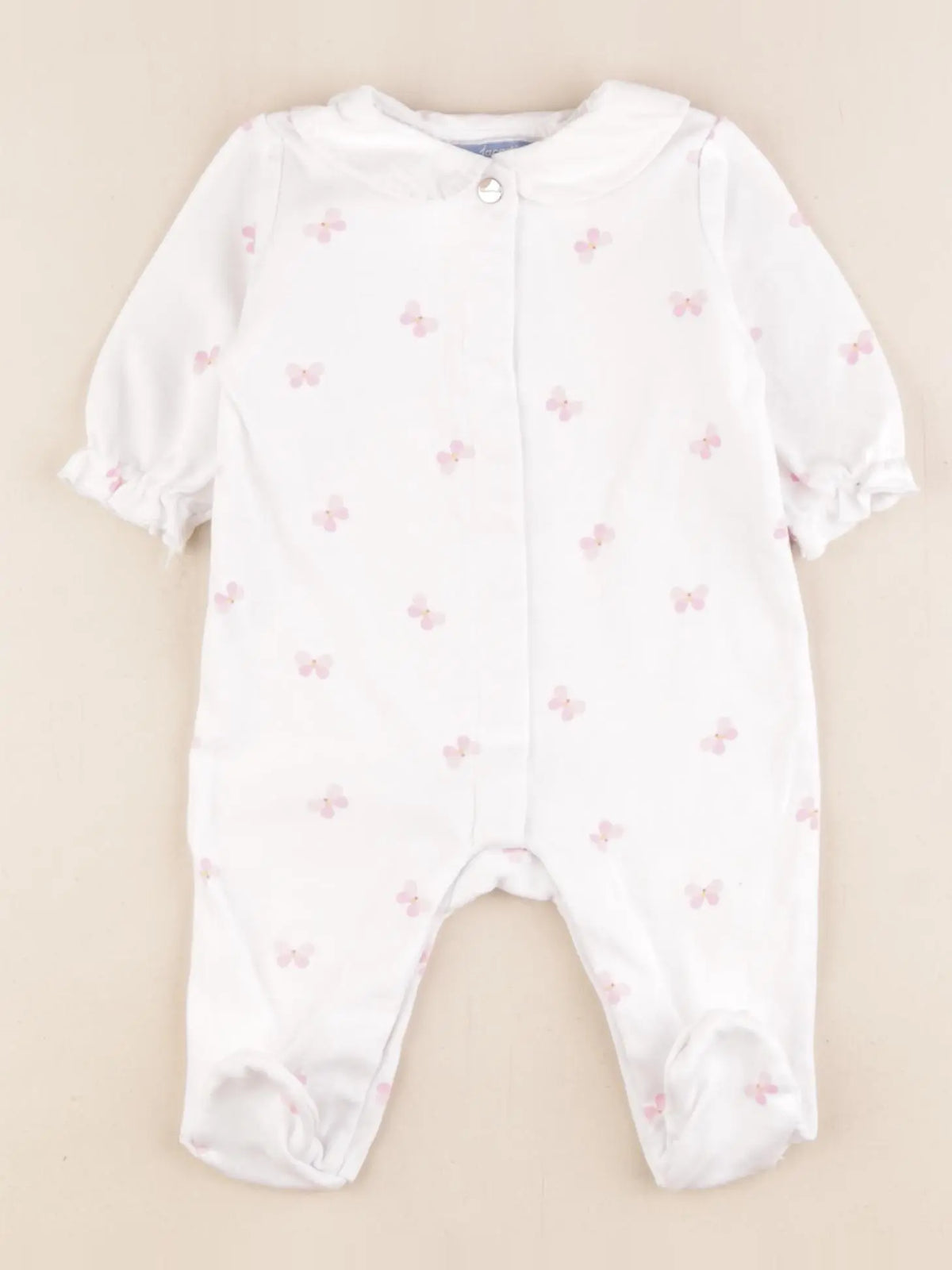 Jacadi - pyjama coton blanc, rose - 3 mois