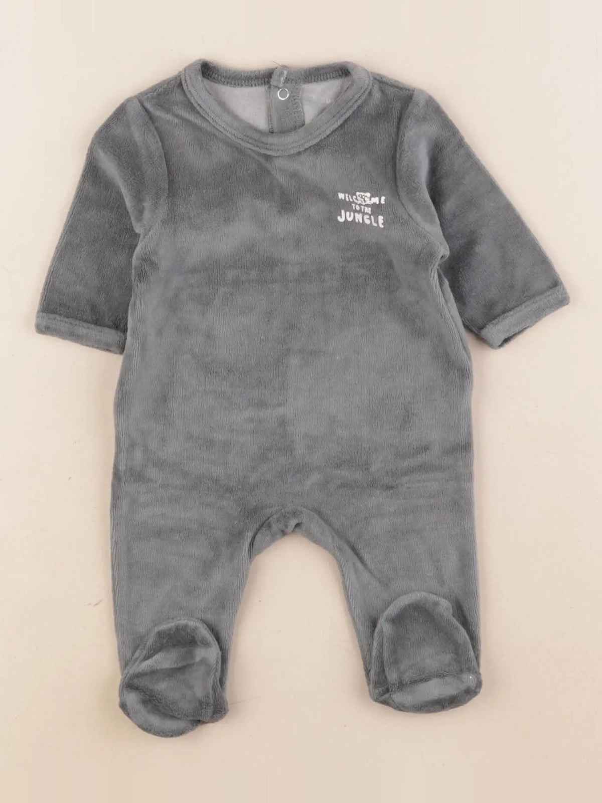 Vertbaudet - pyjama velours vert - 1 mois