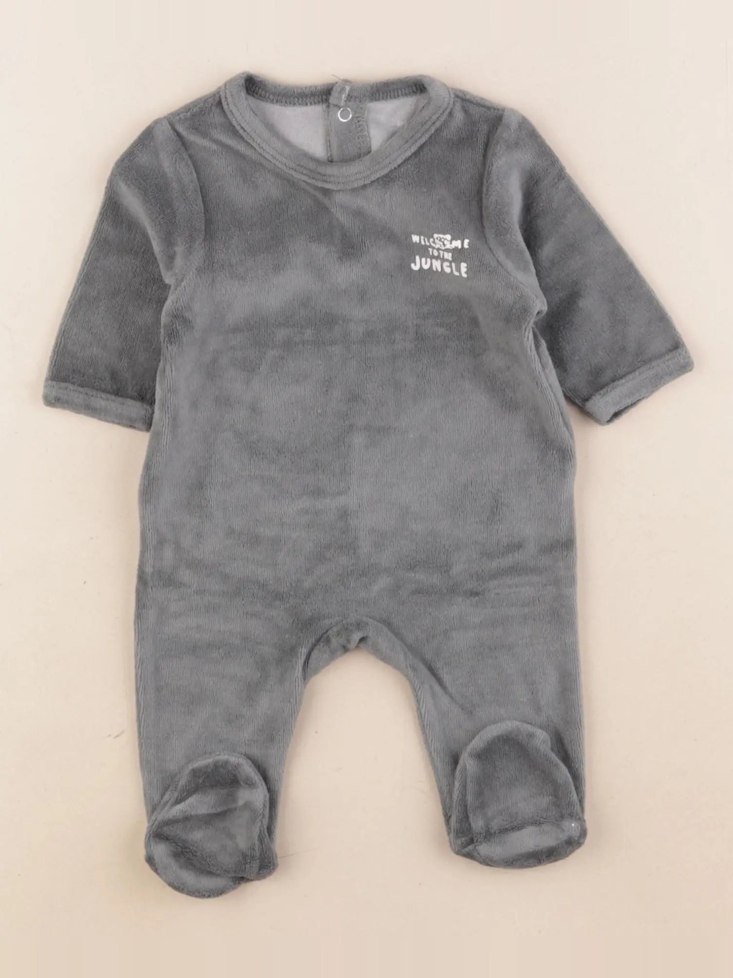 Vertbaudet - pyjama velours vert - 1 mois