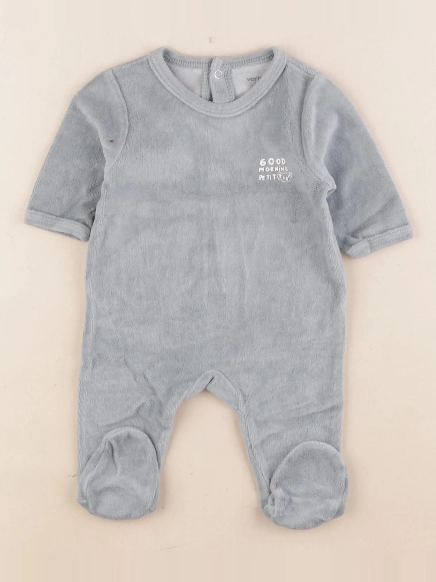Vertbaudet - pyjama velours bleu - 1 mois