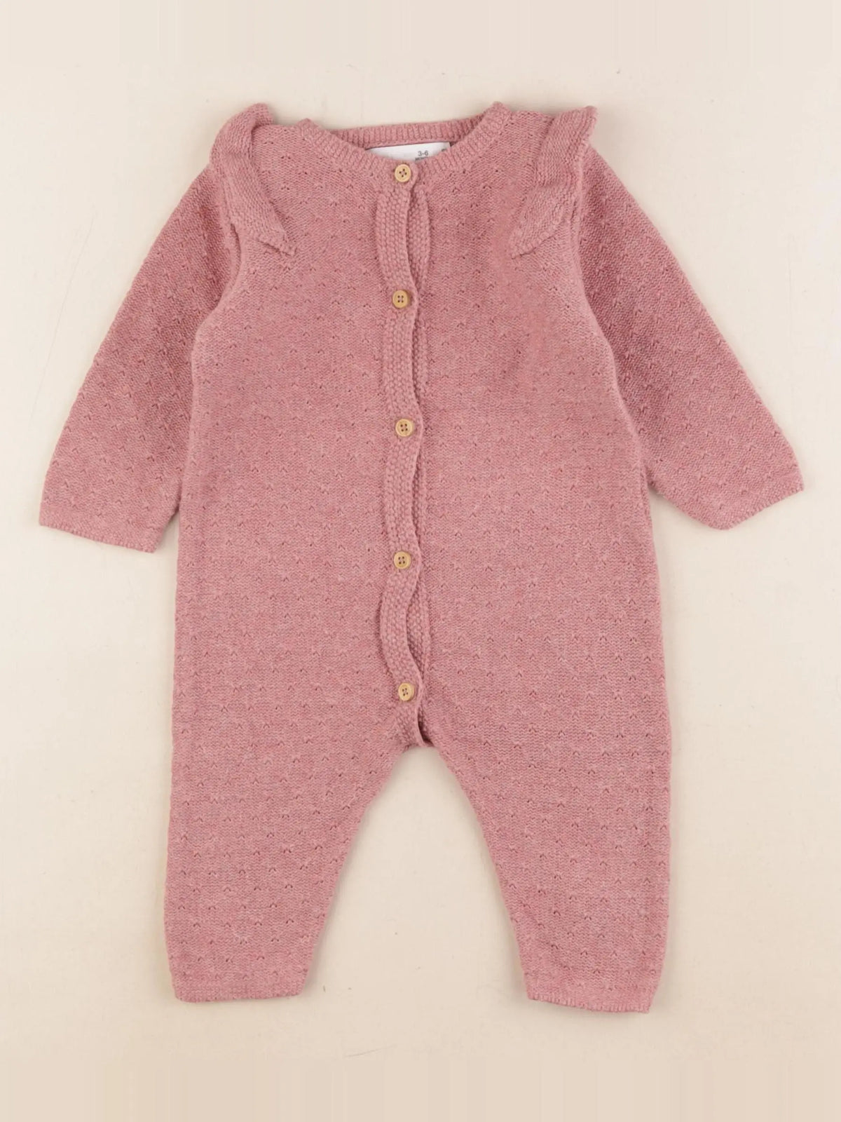 Zara - combinaison coton rose - 3/6 mois