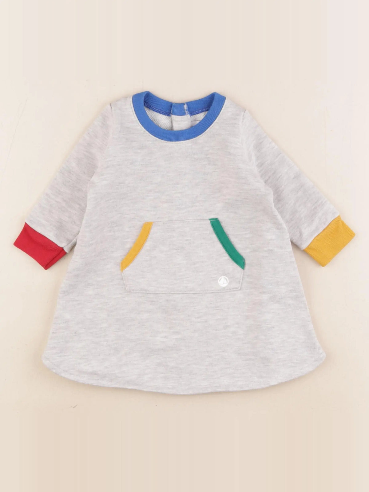 Petit Bateau - robe gris - 6 mois