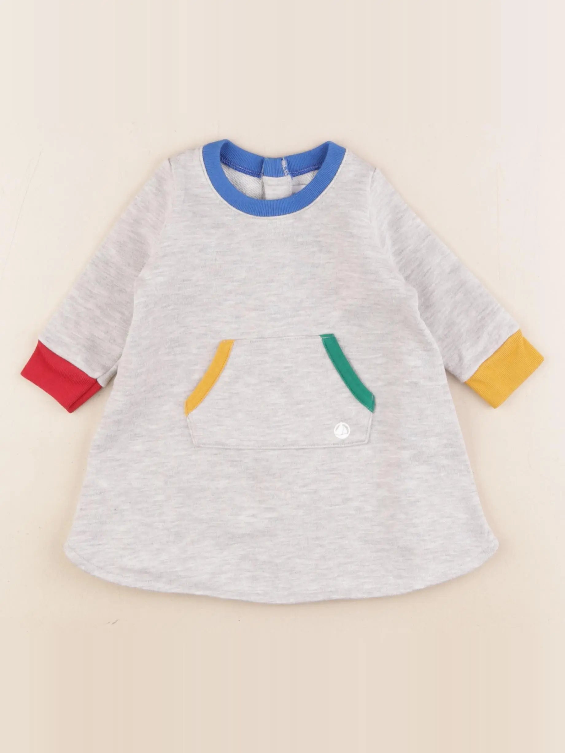 Petit Bateau - robe gris - 6 mois