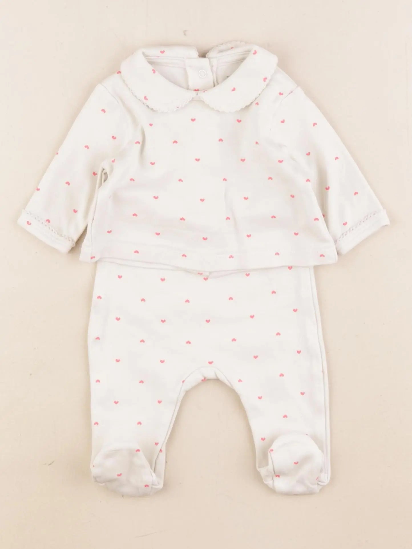 Vertbaudet - pyjama coton blanc - 0 mois