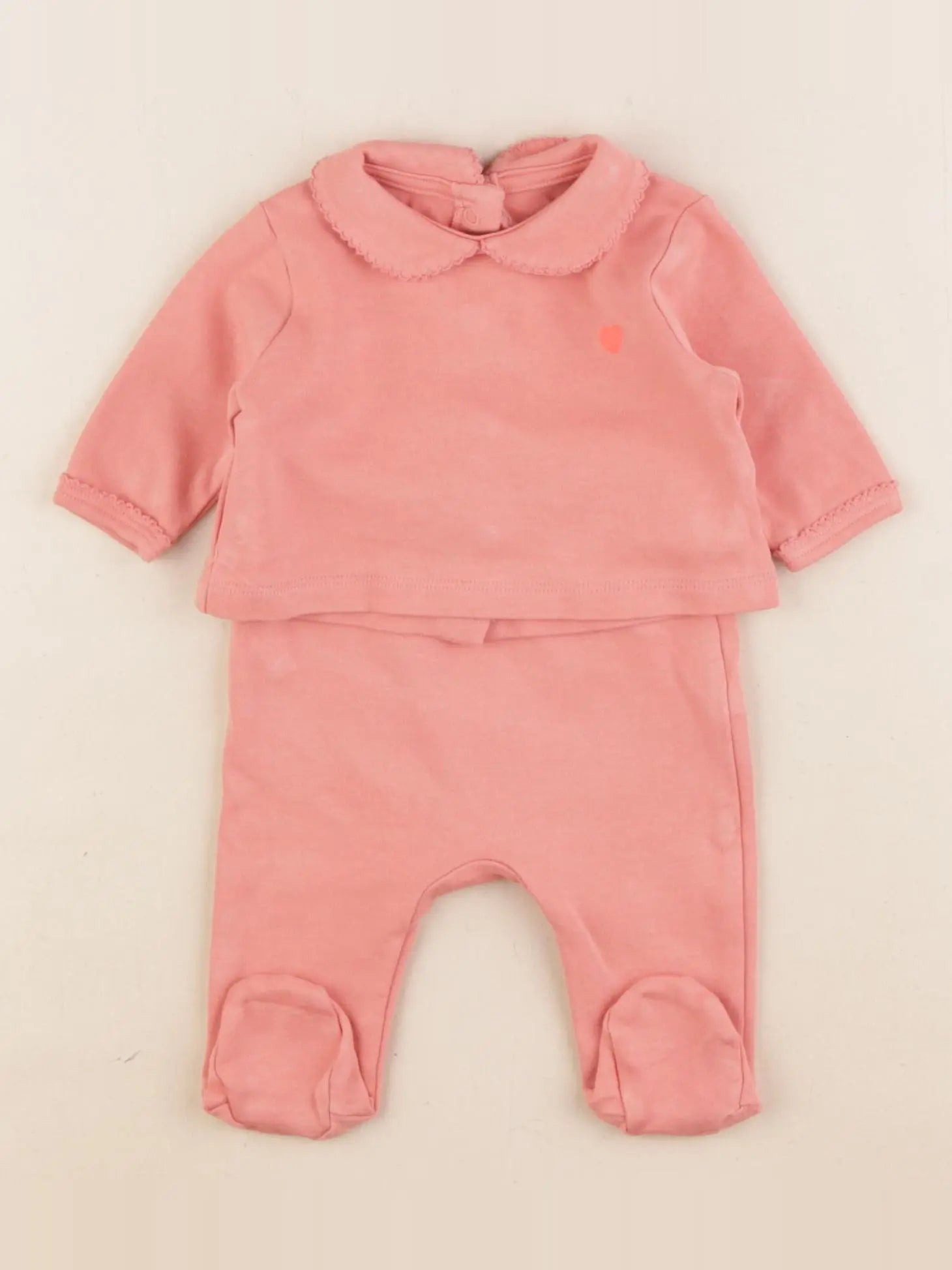Vertbaudet - pyjama coton rose - 0 mois
