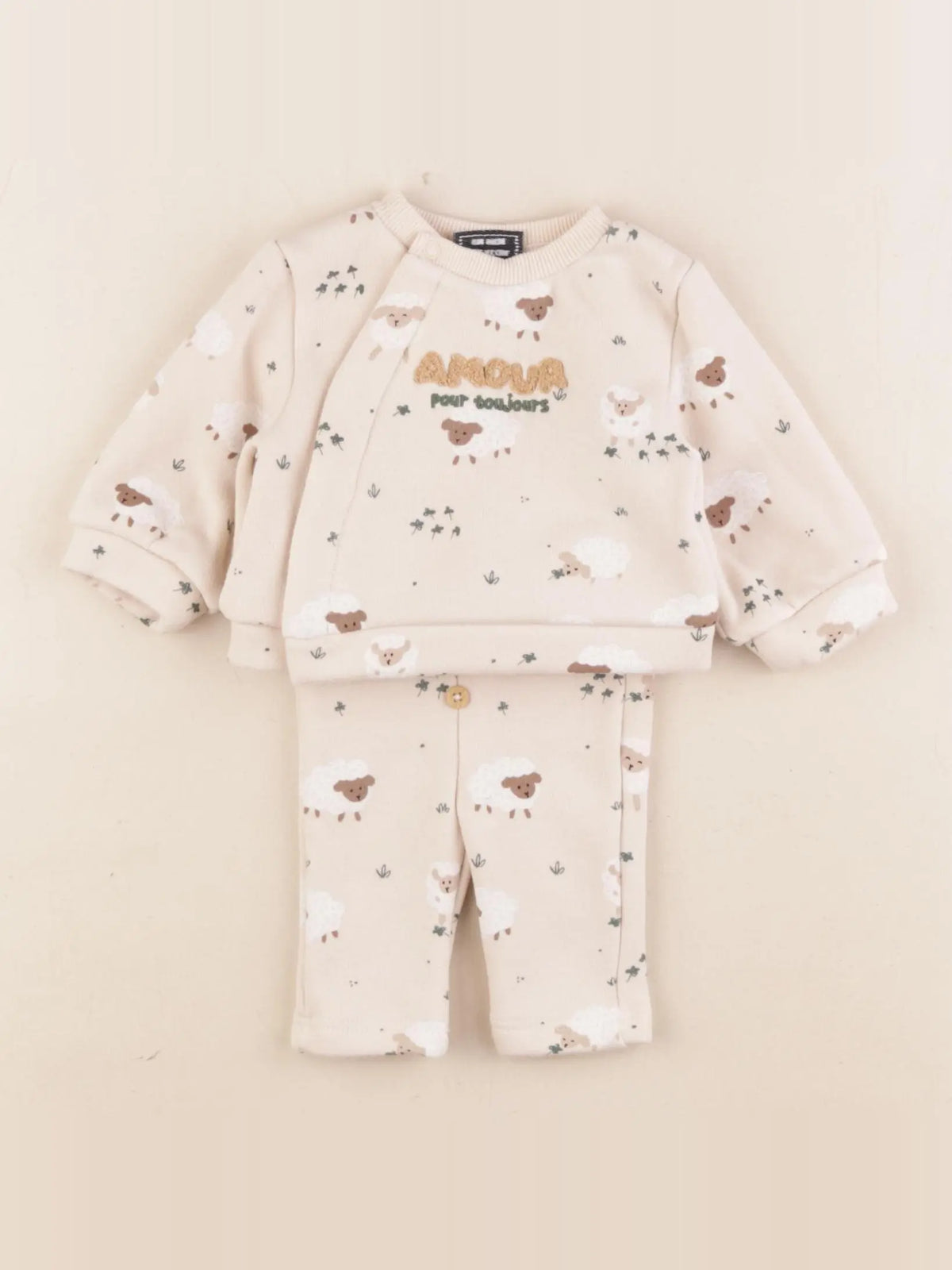 Tape à l'oeil - ensemble coton beige - 0 mois
