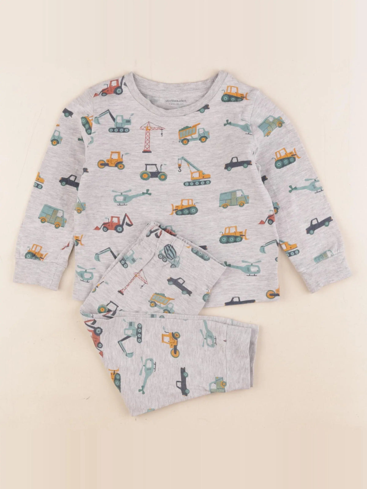 Vertbaudet - pyjama coton gris - 2 ans
